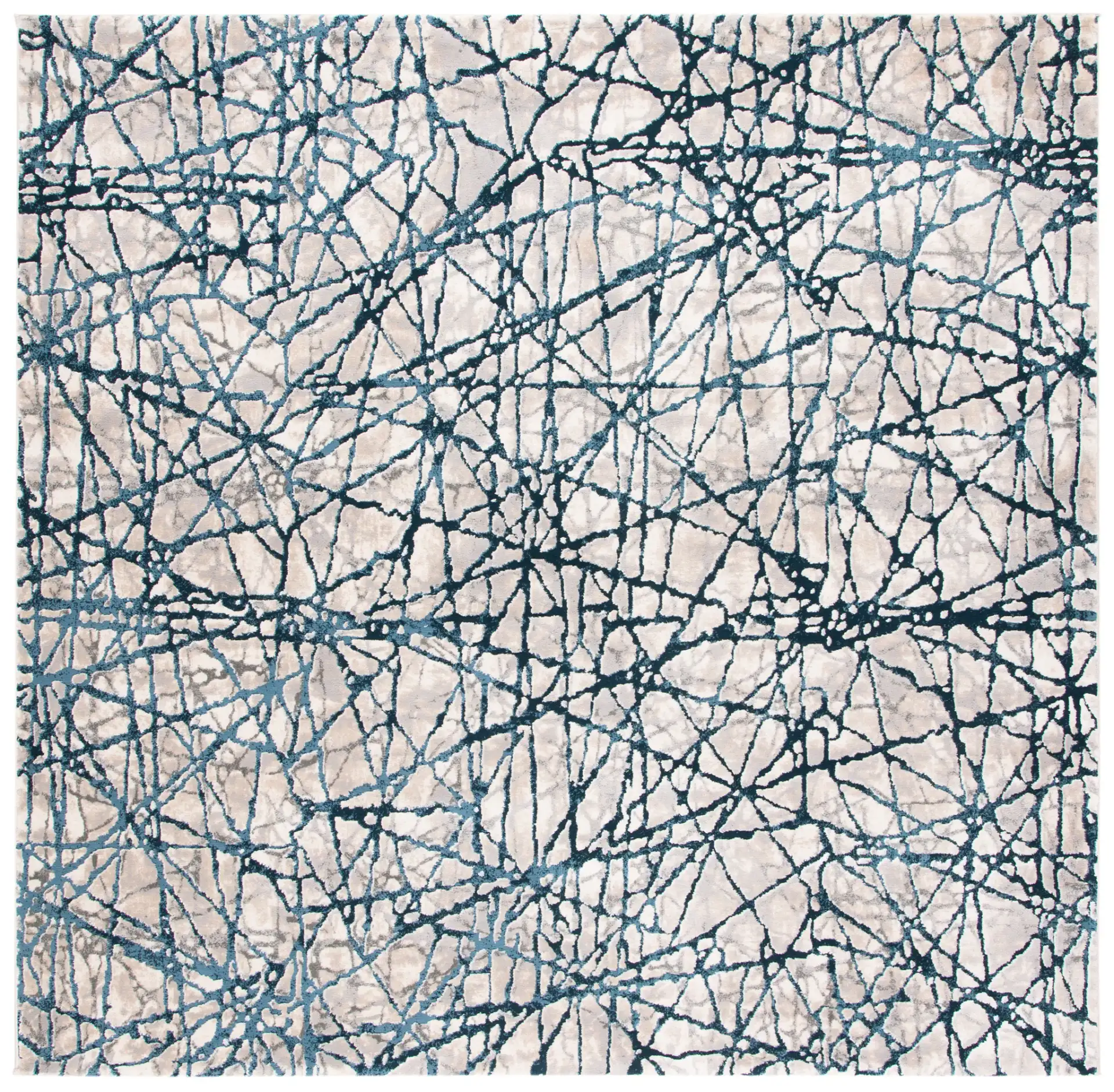 Meadow Intersecting Lines Rug in Navy / Ivory