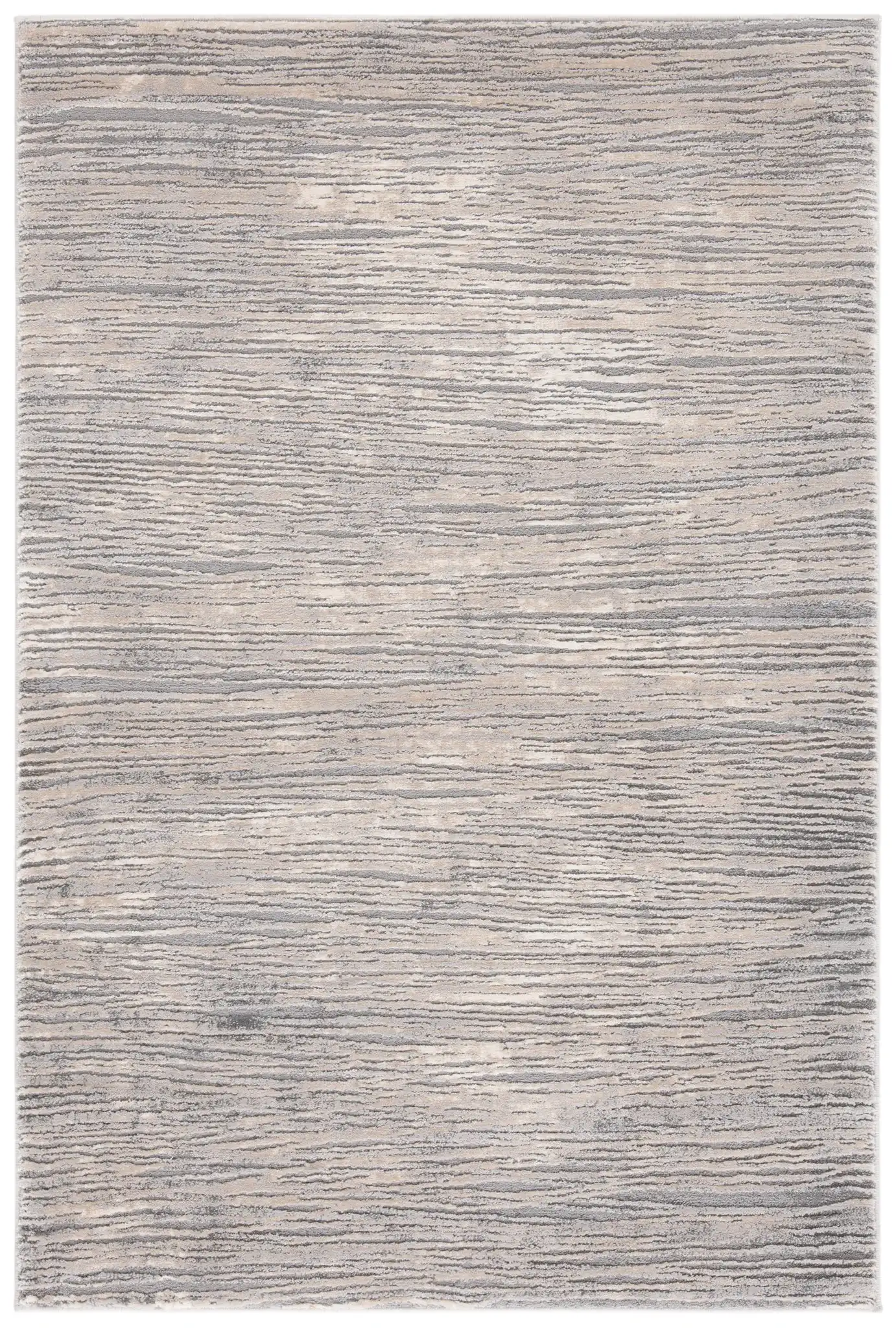 Meadow Linear Stripe Rug in Ivory / Gray