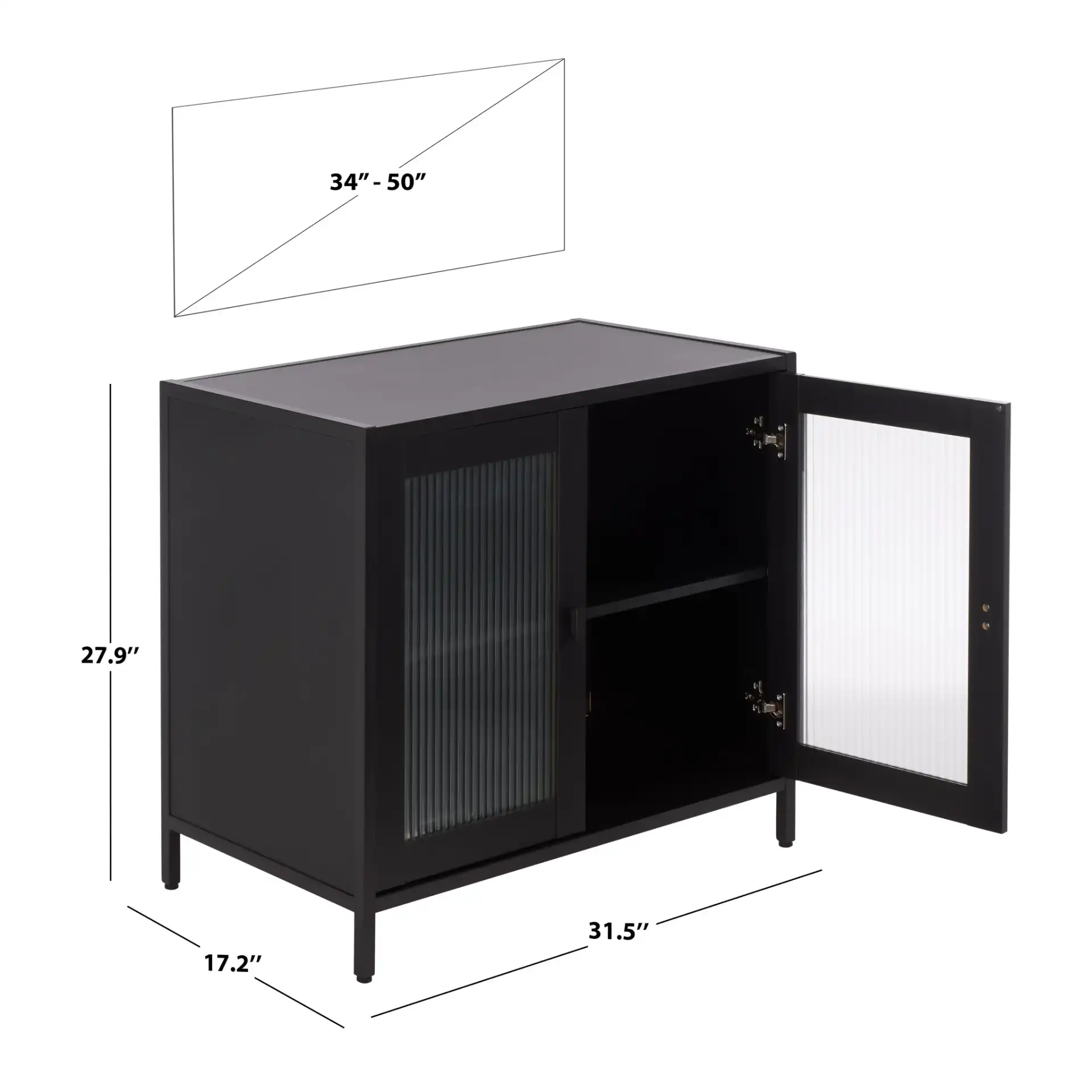 Donahue Sideboard/Media Stand in Black, detail view