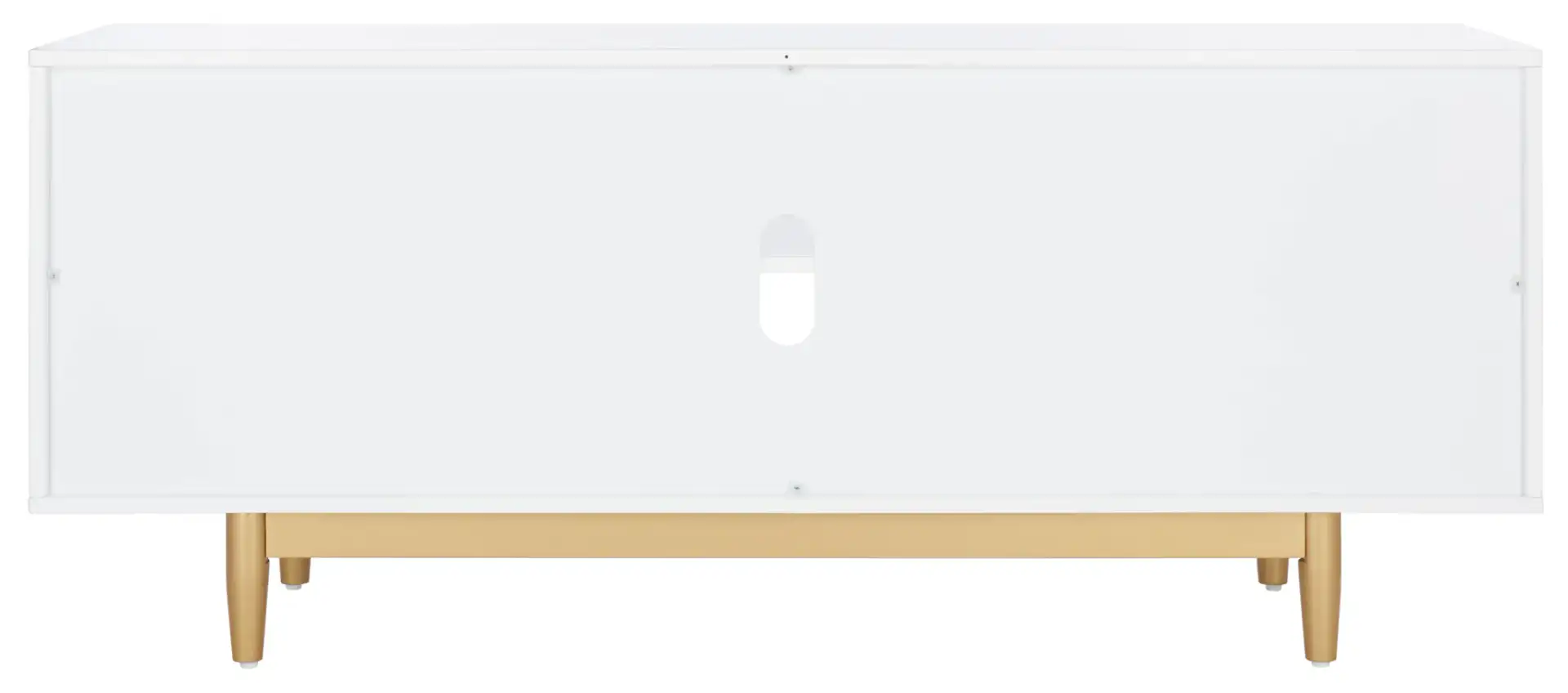Kit Two-Shelf Pattern Media Stand in White / Gold, detail view