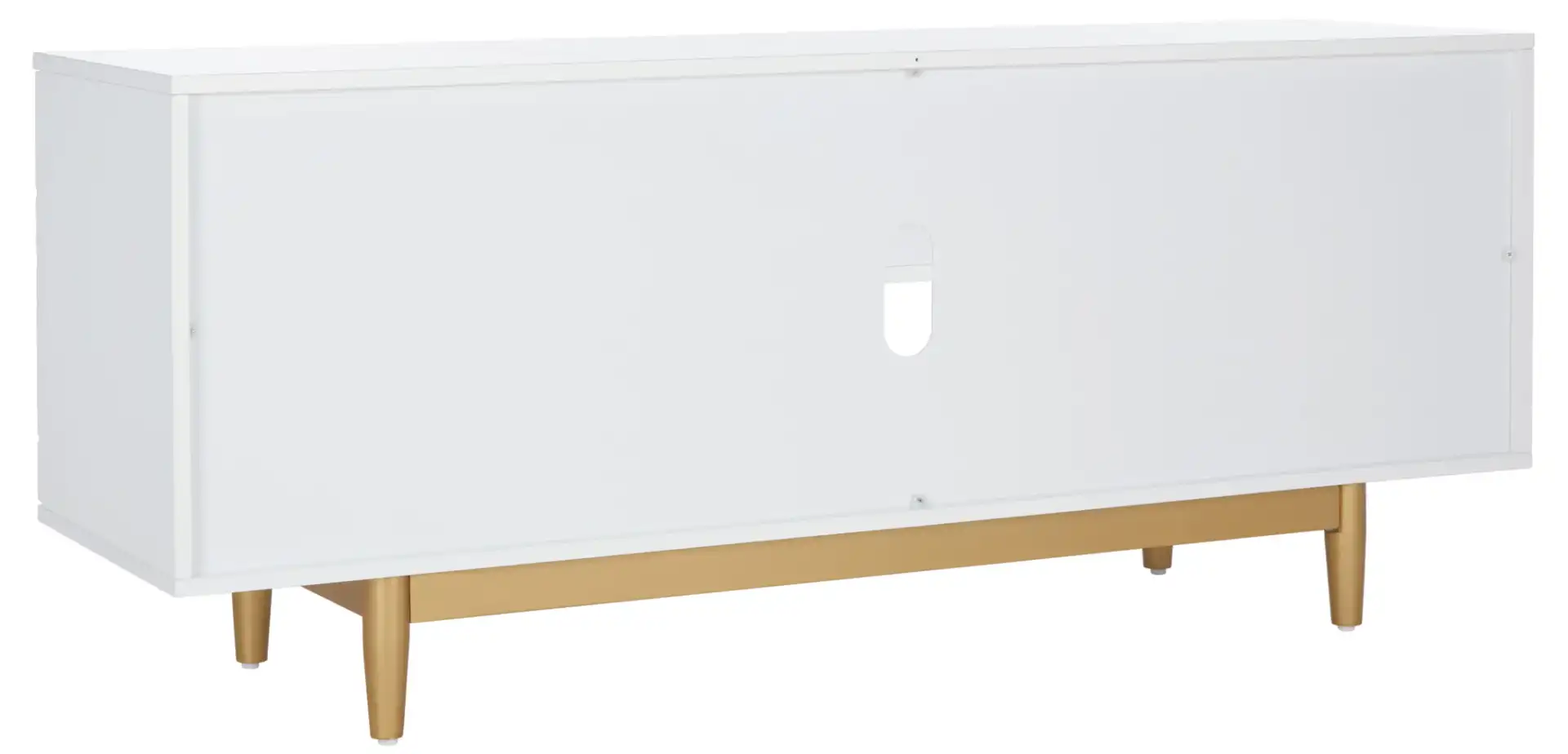 Kit Two-Shelf Pattern Media Stand in White / Gold, detail view
