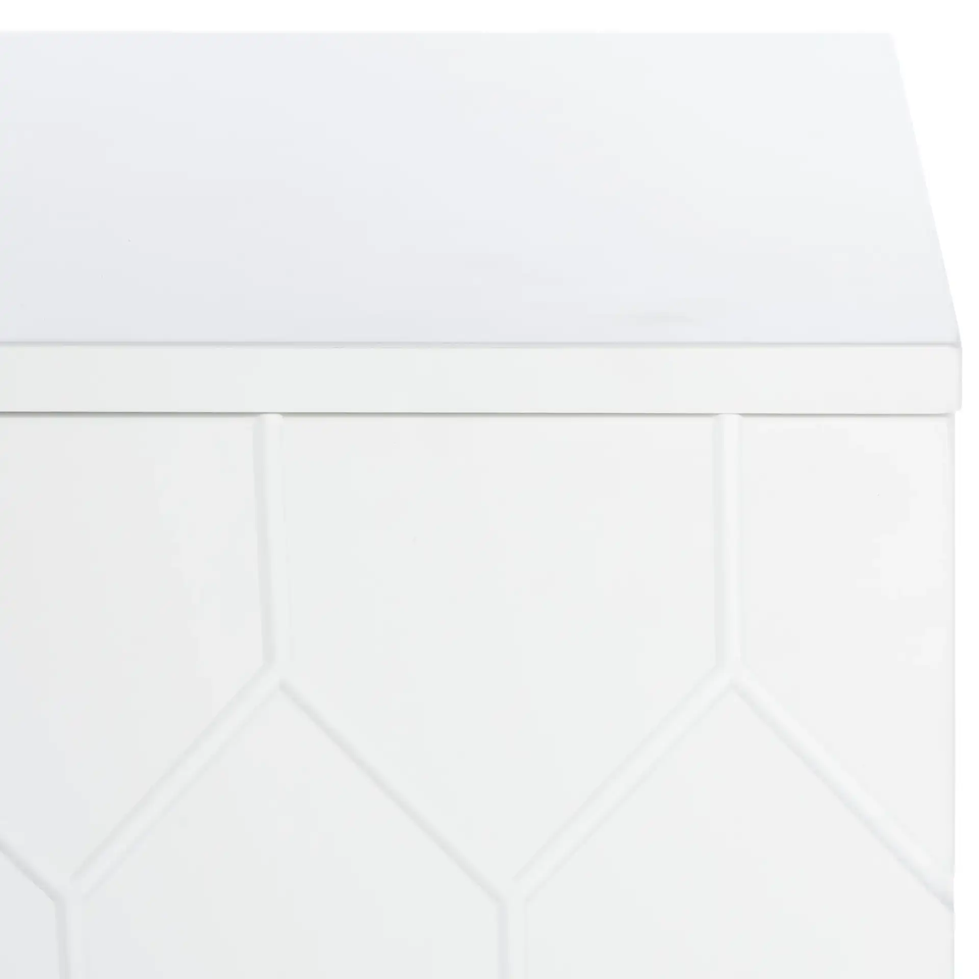 Kit Two-Shelf Pattern Media Stand in White / Gold in a styled room