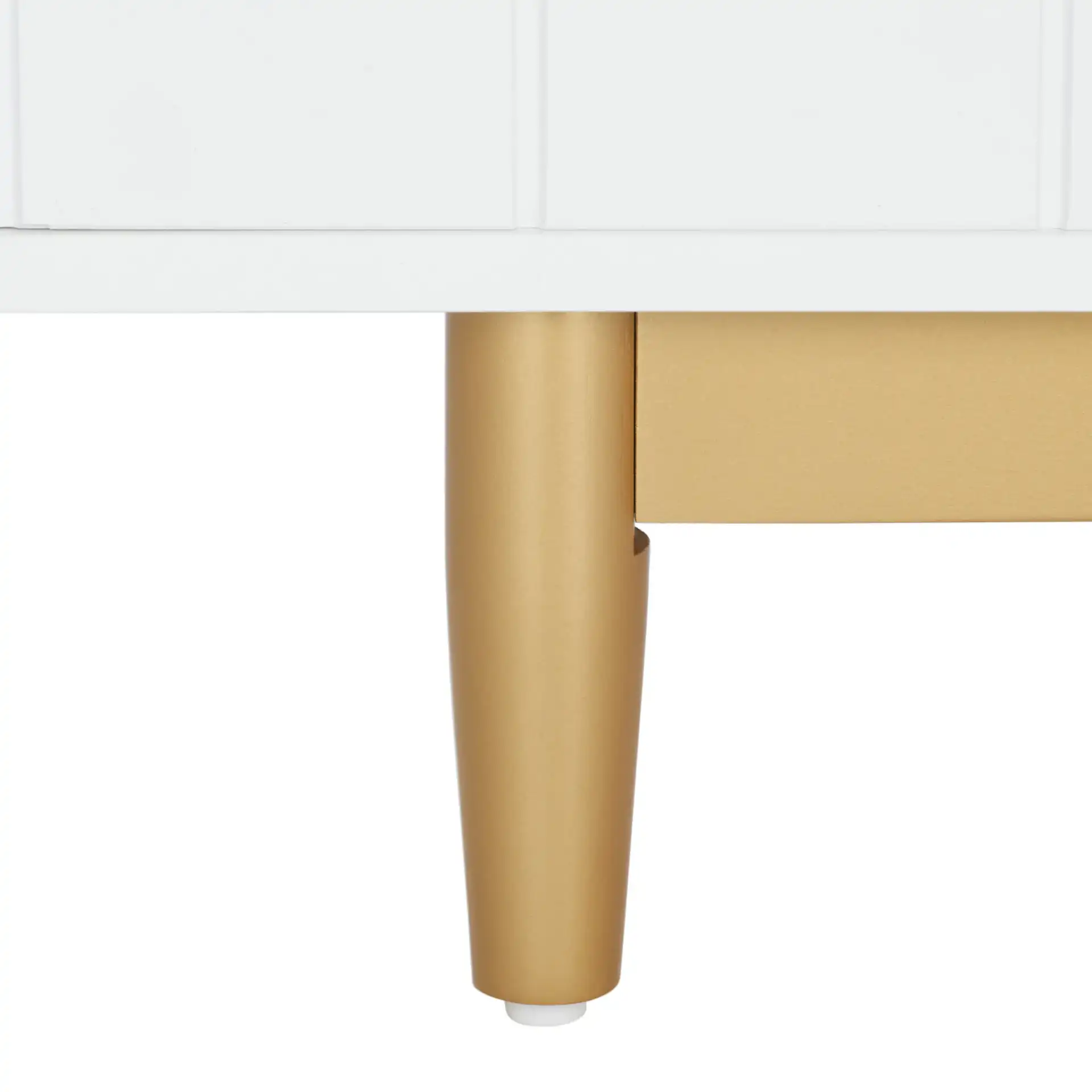 Kit Two-Shelf Pattern Media Stand in White / Gold, detail view