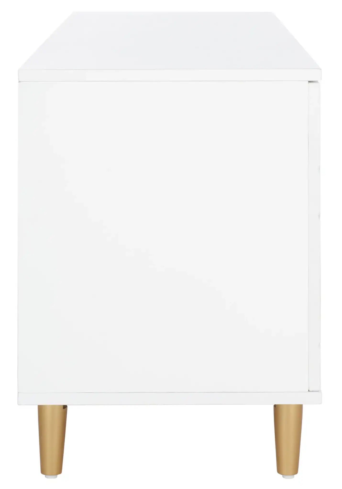 Kit Two-Shelf Pattern Media Stand in White / Gold, detail view