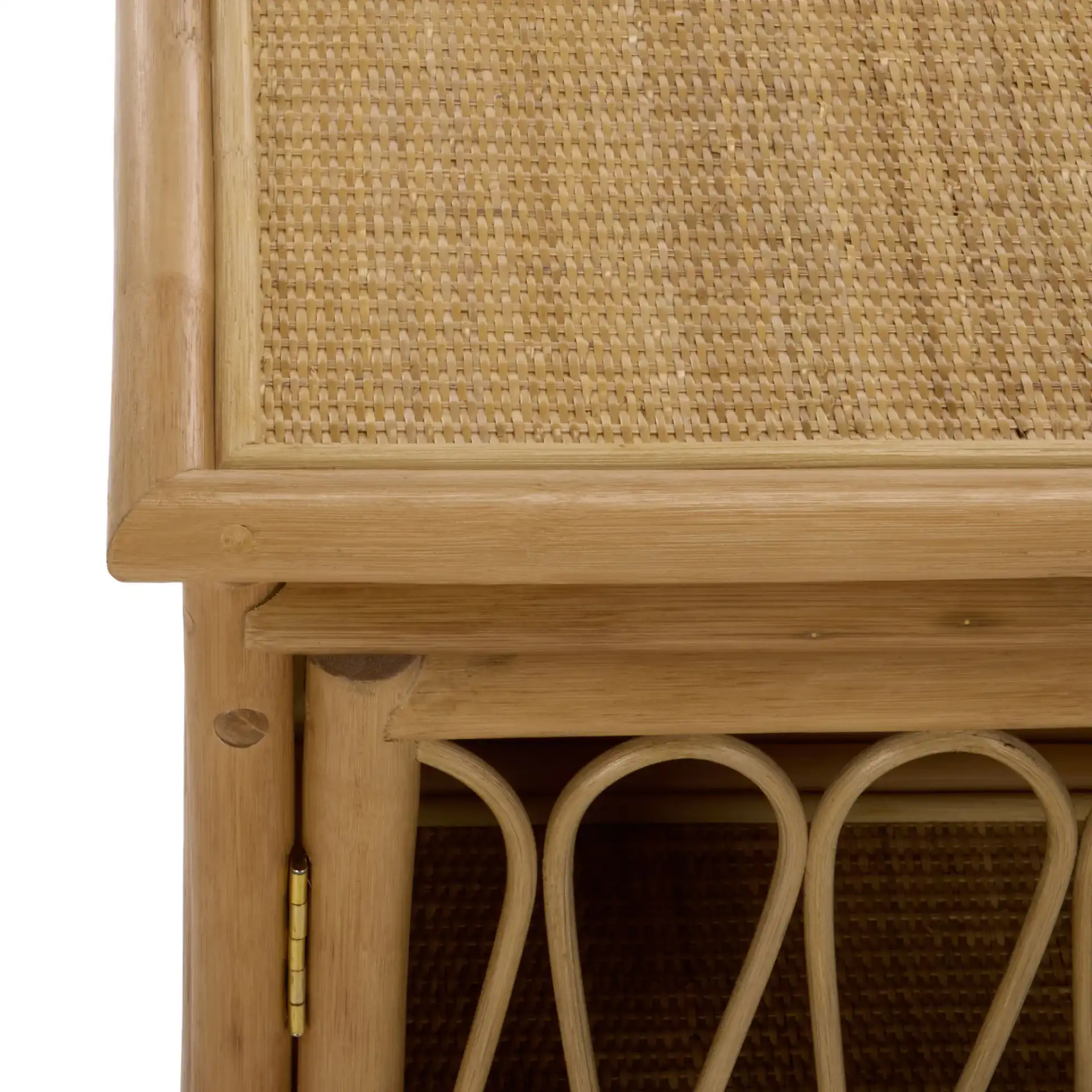 Evelina Rattan 2 Door Sideboard in Natural in a styled room