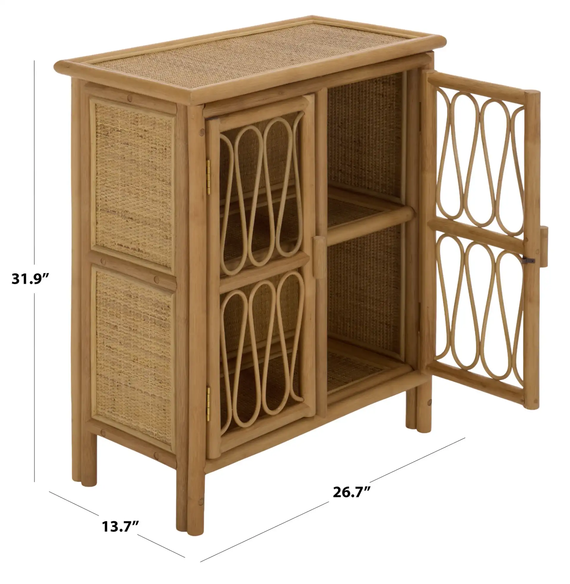 Evelina Rattan 2 Door Sideboard in Natural, detail view
