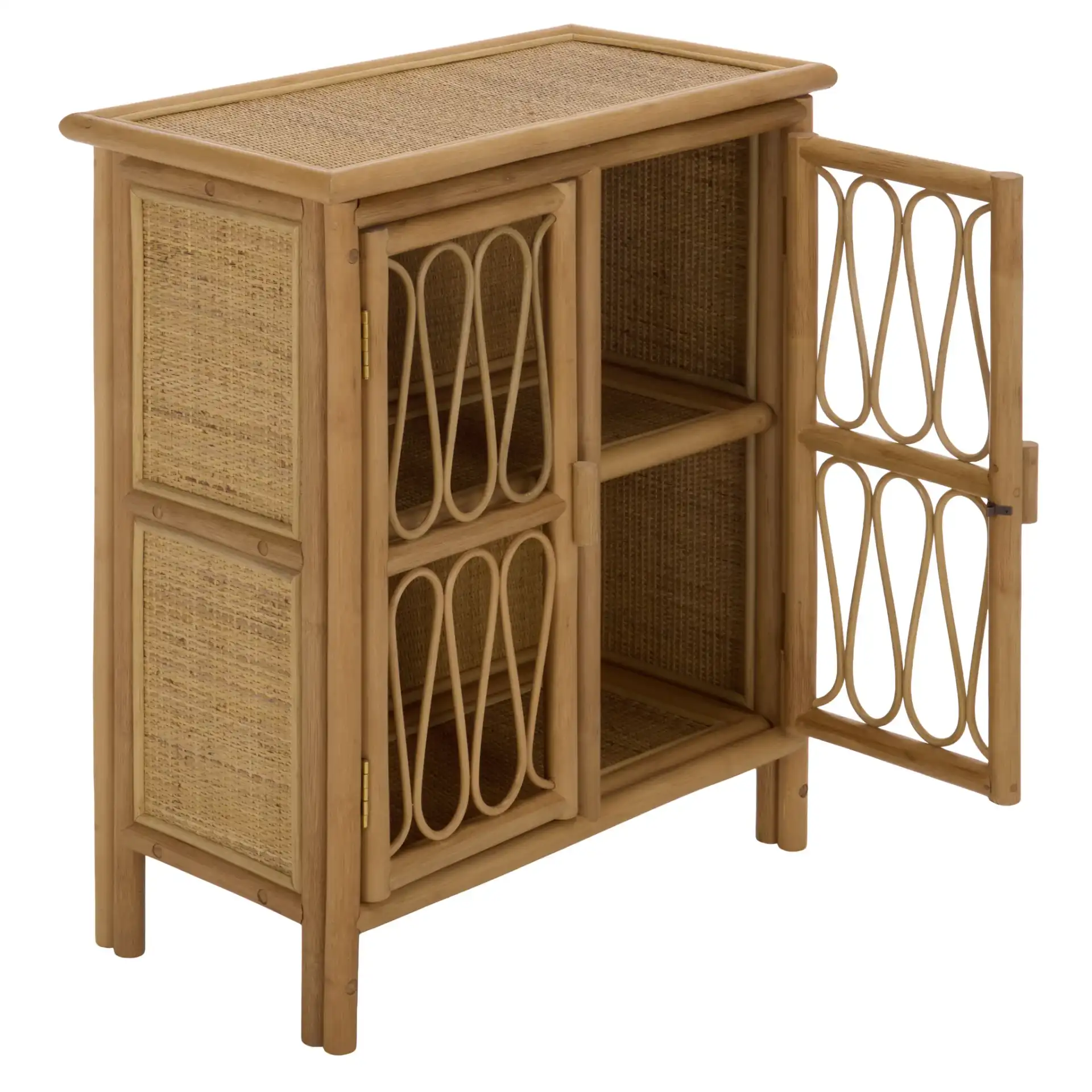 Evelina Rattan 2 Door Sideboard in Natural, detail view