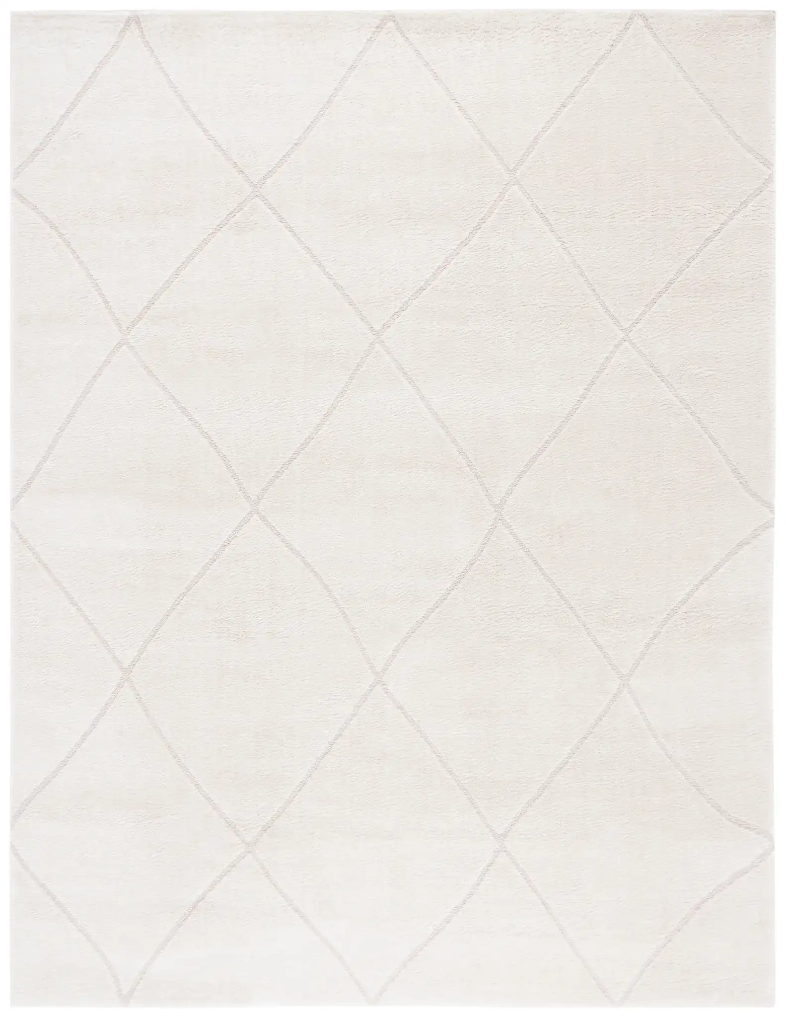 Melody Carved Diamond Rug in Ivory / Beige