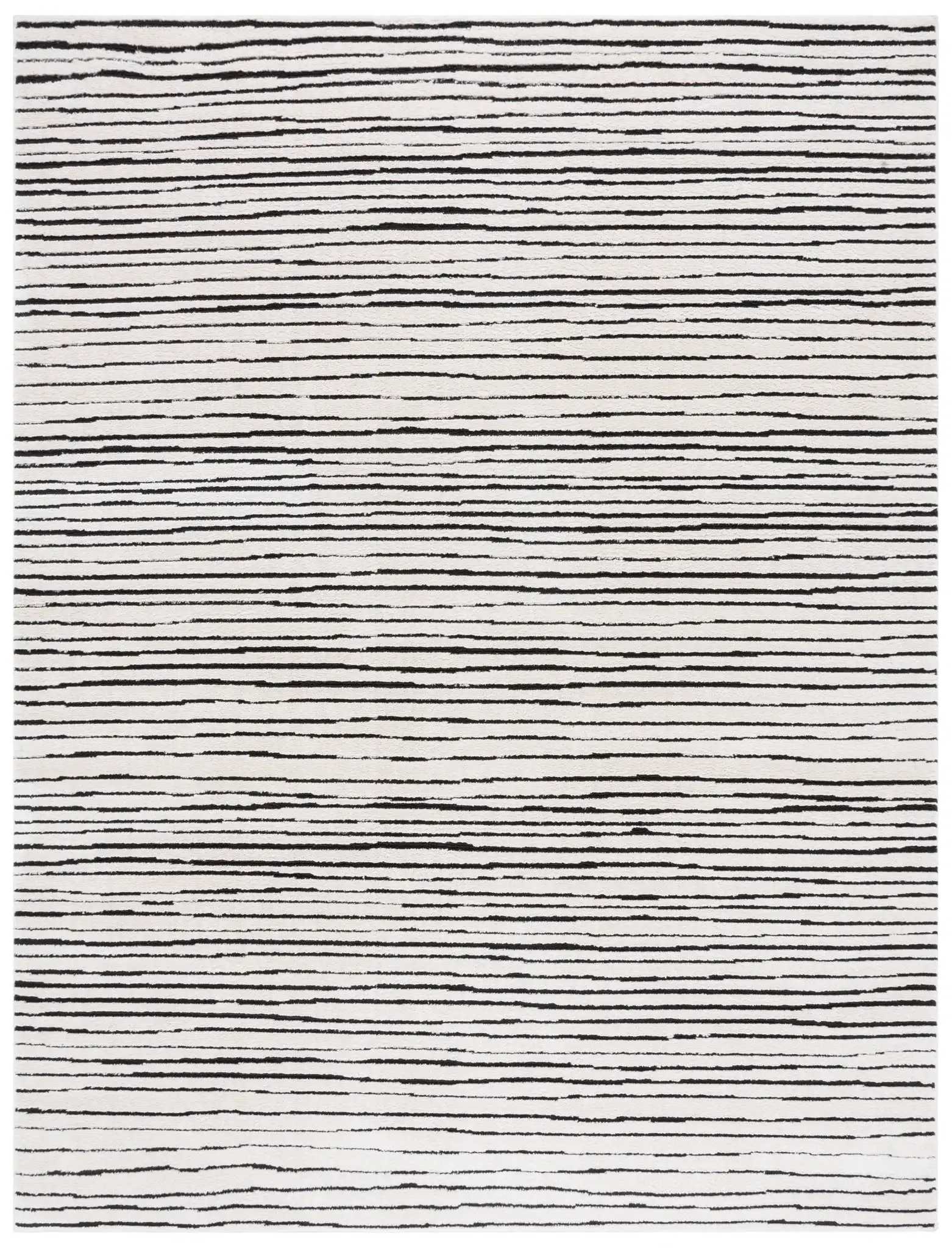 Melody Broken Stripe Rug in Ivory / Black