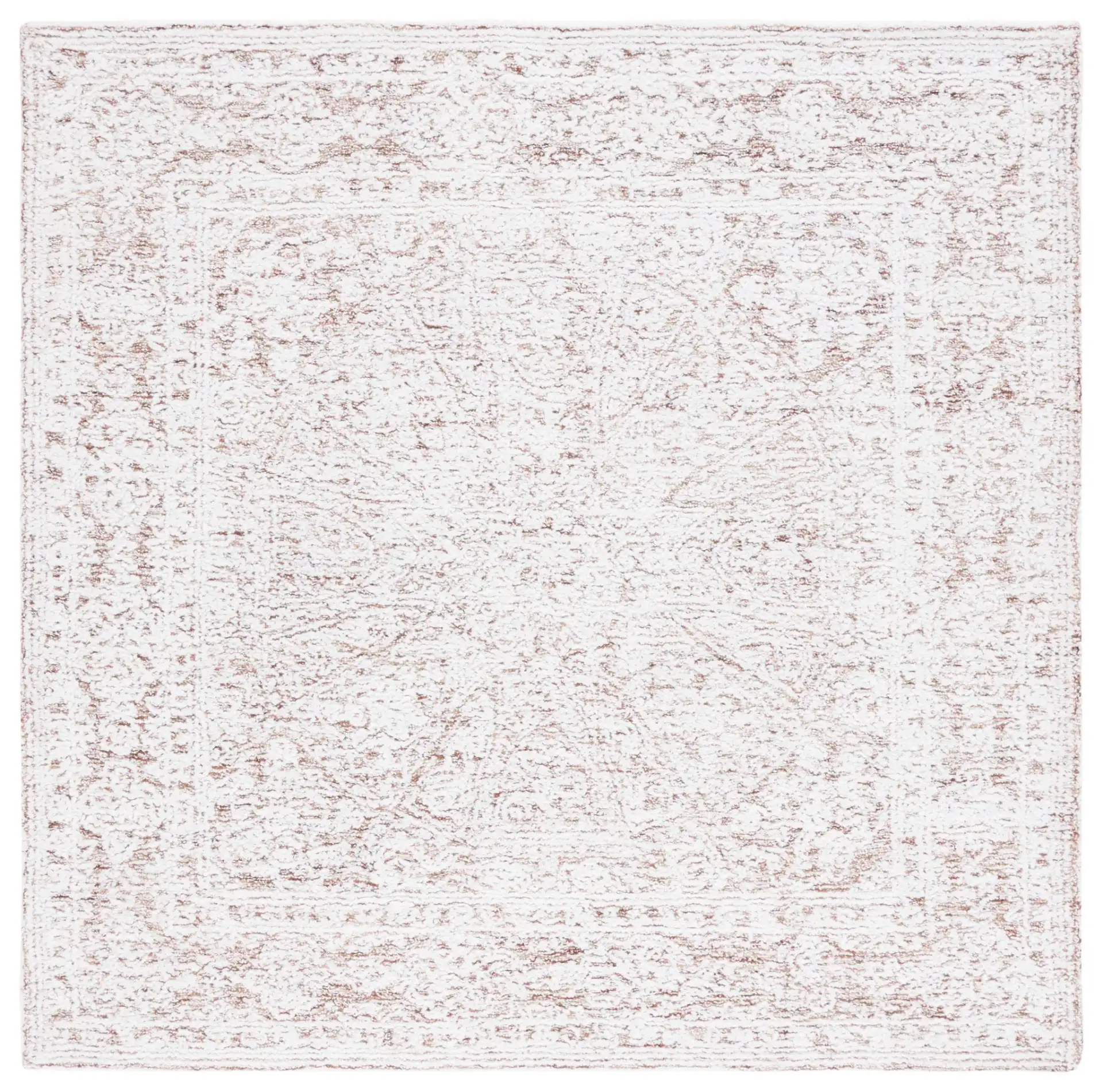 Metro Erased Medallion Hand-Tufted Wool Blend Rug in Ivory / Beige