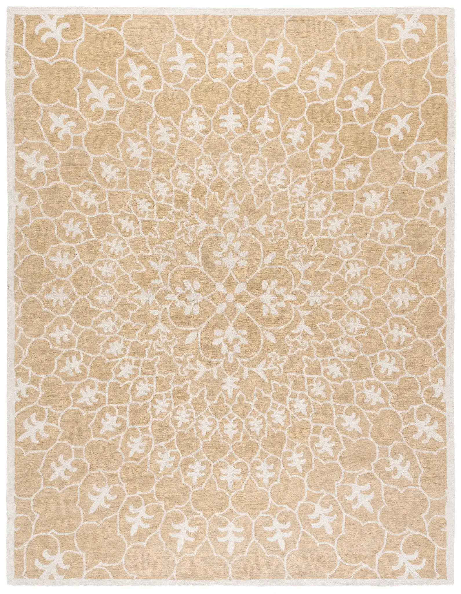 Metro Radial Medallion Hand-Tufted Wool Rug in Gold / Ivory