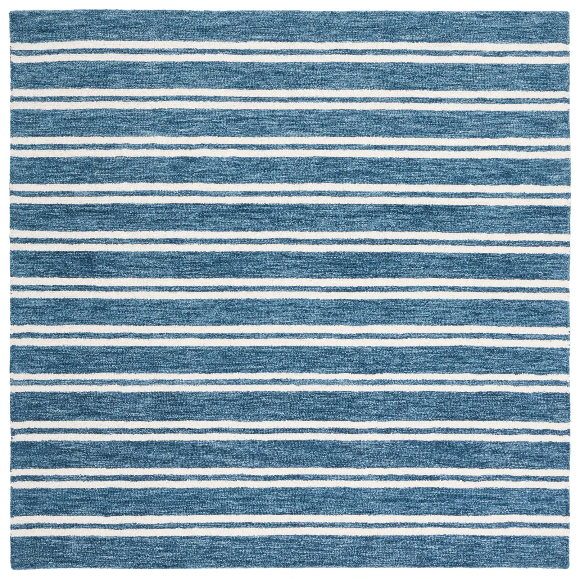 Metro Stripe Hand-Tufted Rug in Blue / Ivory