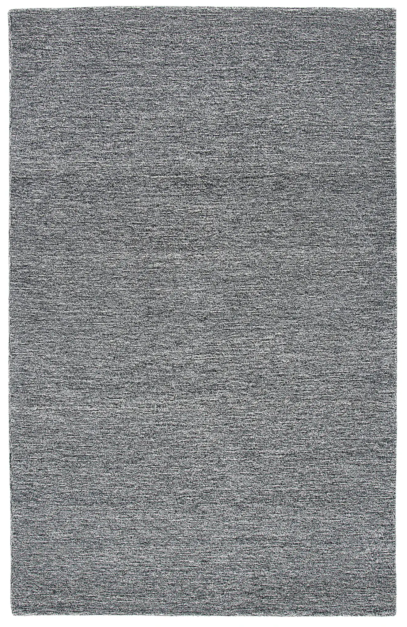Metro Modern Heathered Solid Hand-Tufted Wool Rug in Black / Ivory