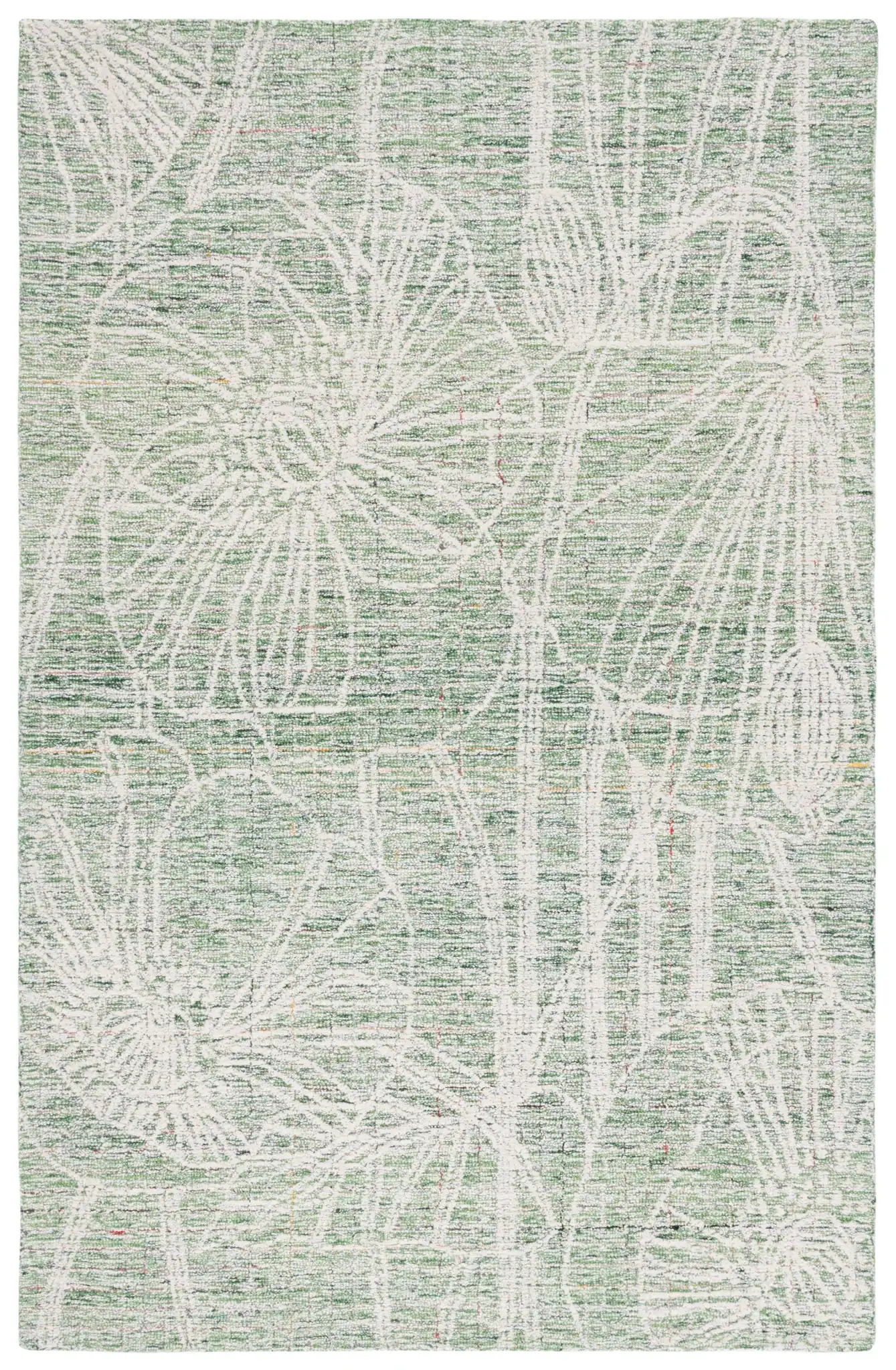 Metro Botanical Hand-Tufted Wool Rug in Green / Ivory