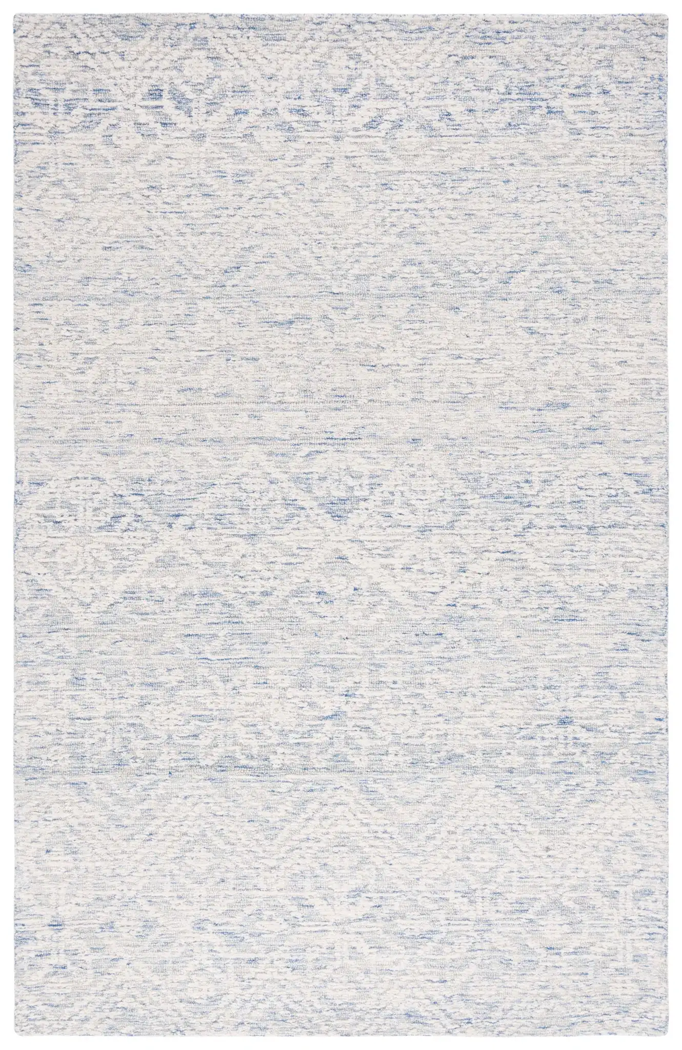 Metro Mottled Allover Hand-Tufted Wool Rug in Blue / Ivory