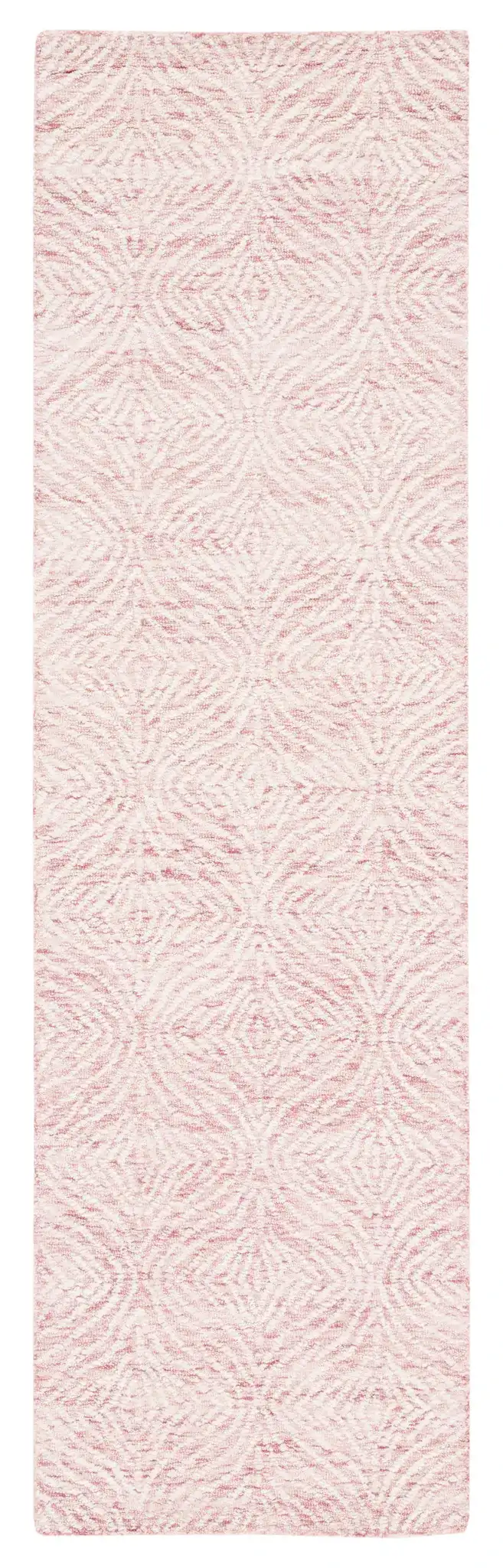 Metro Ogee Trellis Hand-Tufted Wool Rug in Dark Pink / Ivory