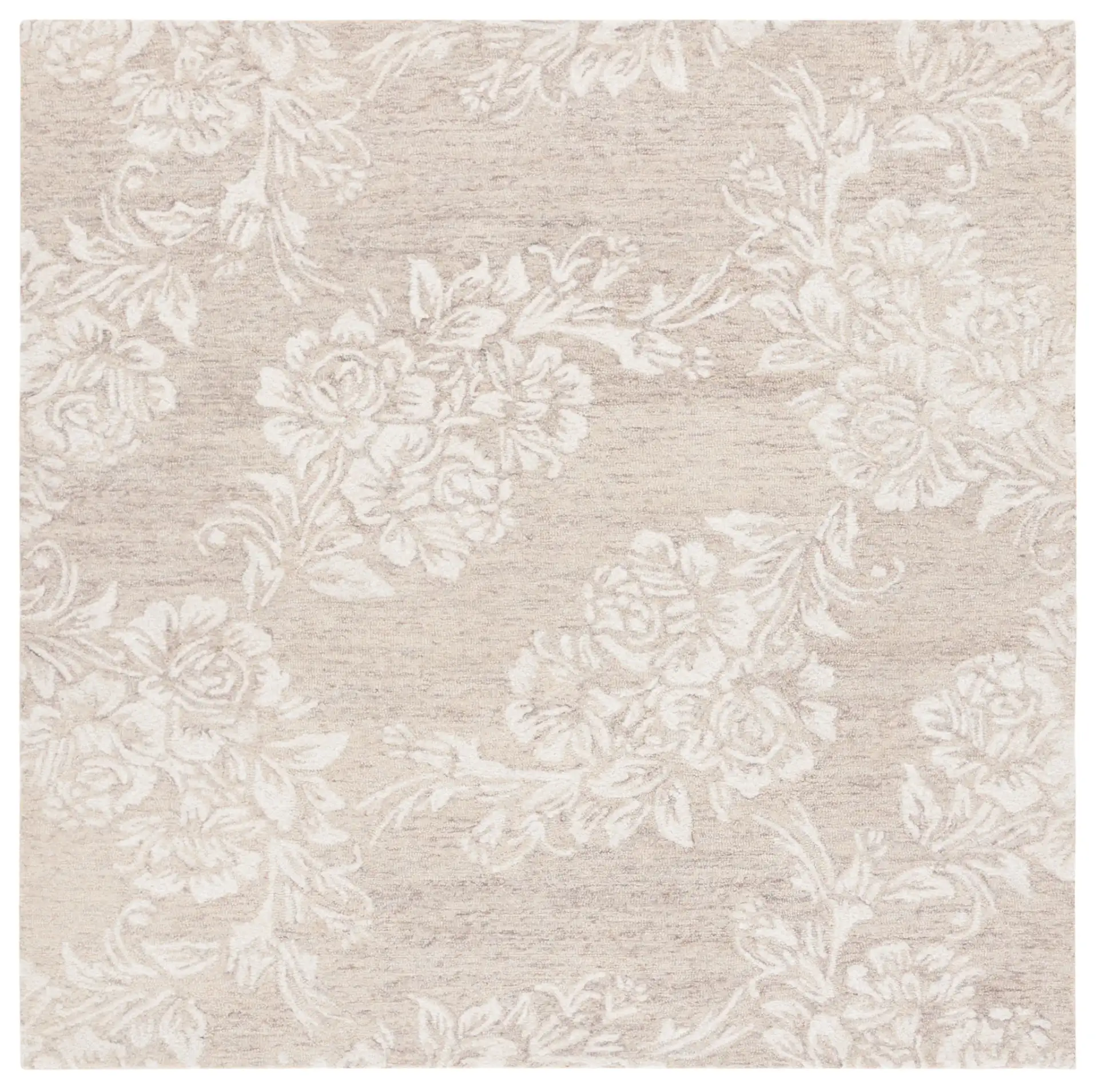 Metro Floral Bouquet Hand-Tufted Rug in Beige / Ivory