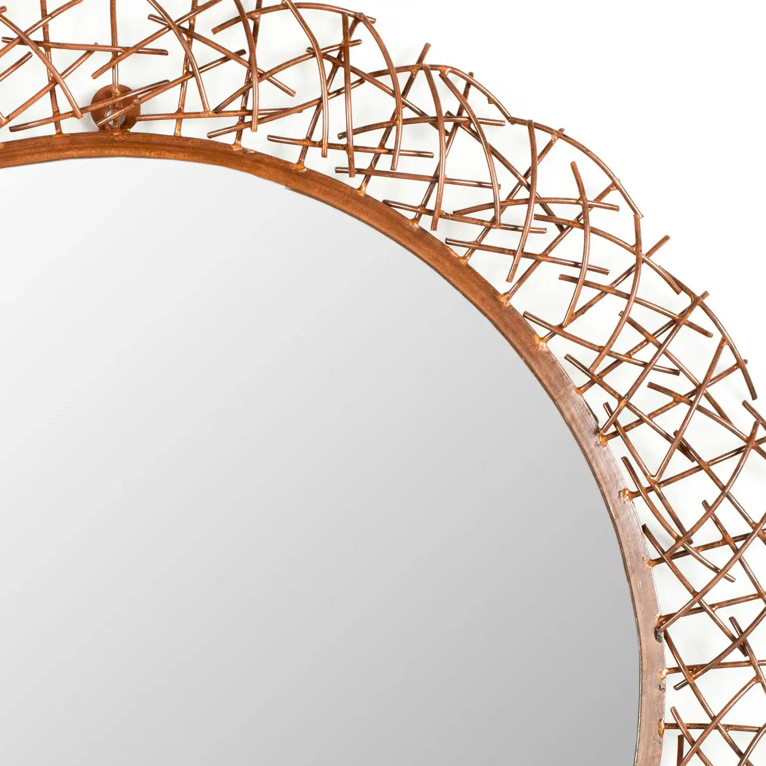 Twig Mirror in Burnt Copper in a styled room