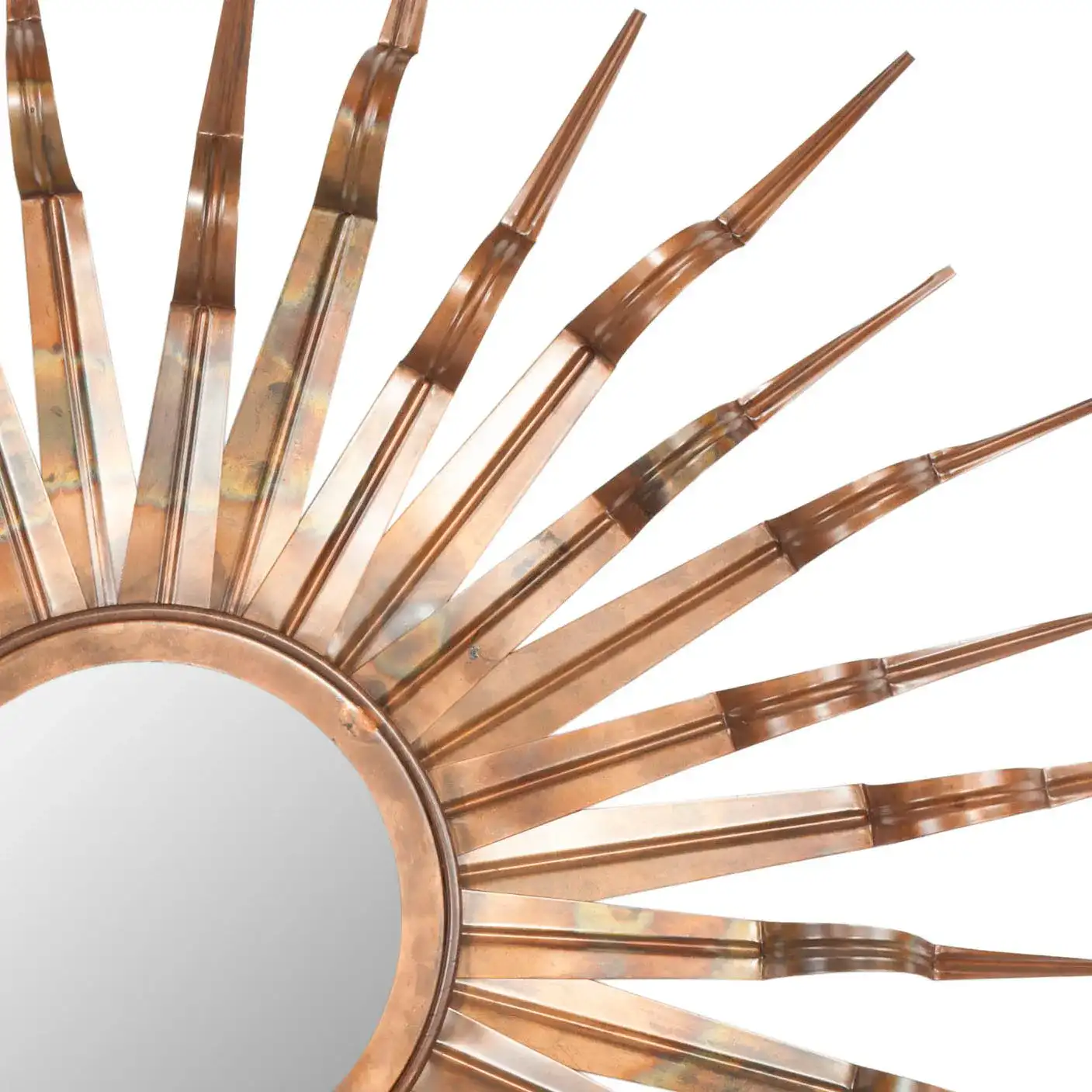 Sun Mirror in Burnt Copper in a styled room