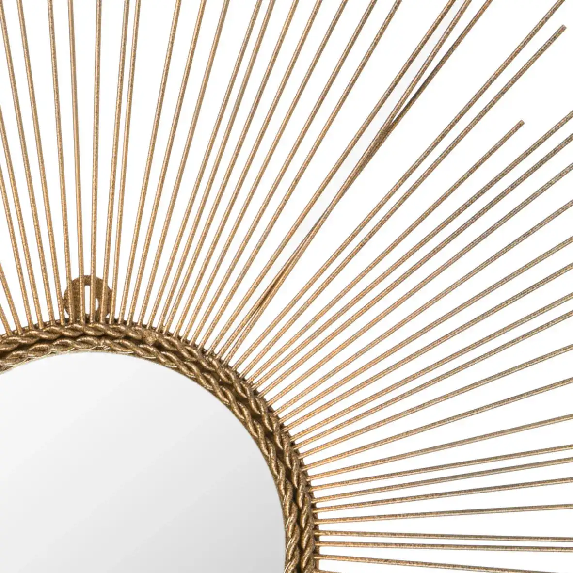 Marinda Mirror in Gold in a styled room