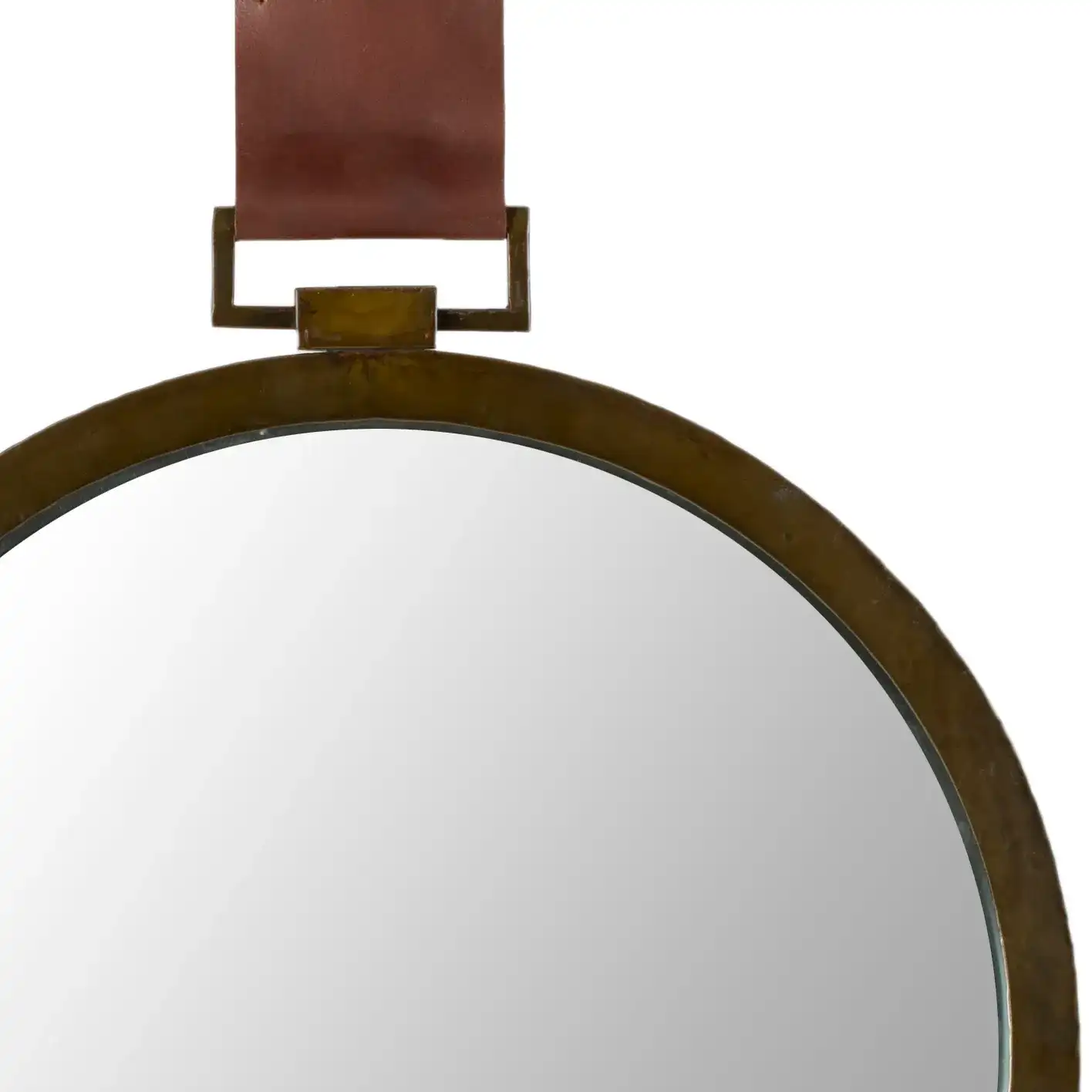 Time Out 21-Inch Strap Mirror in Brown in a styled room