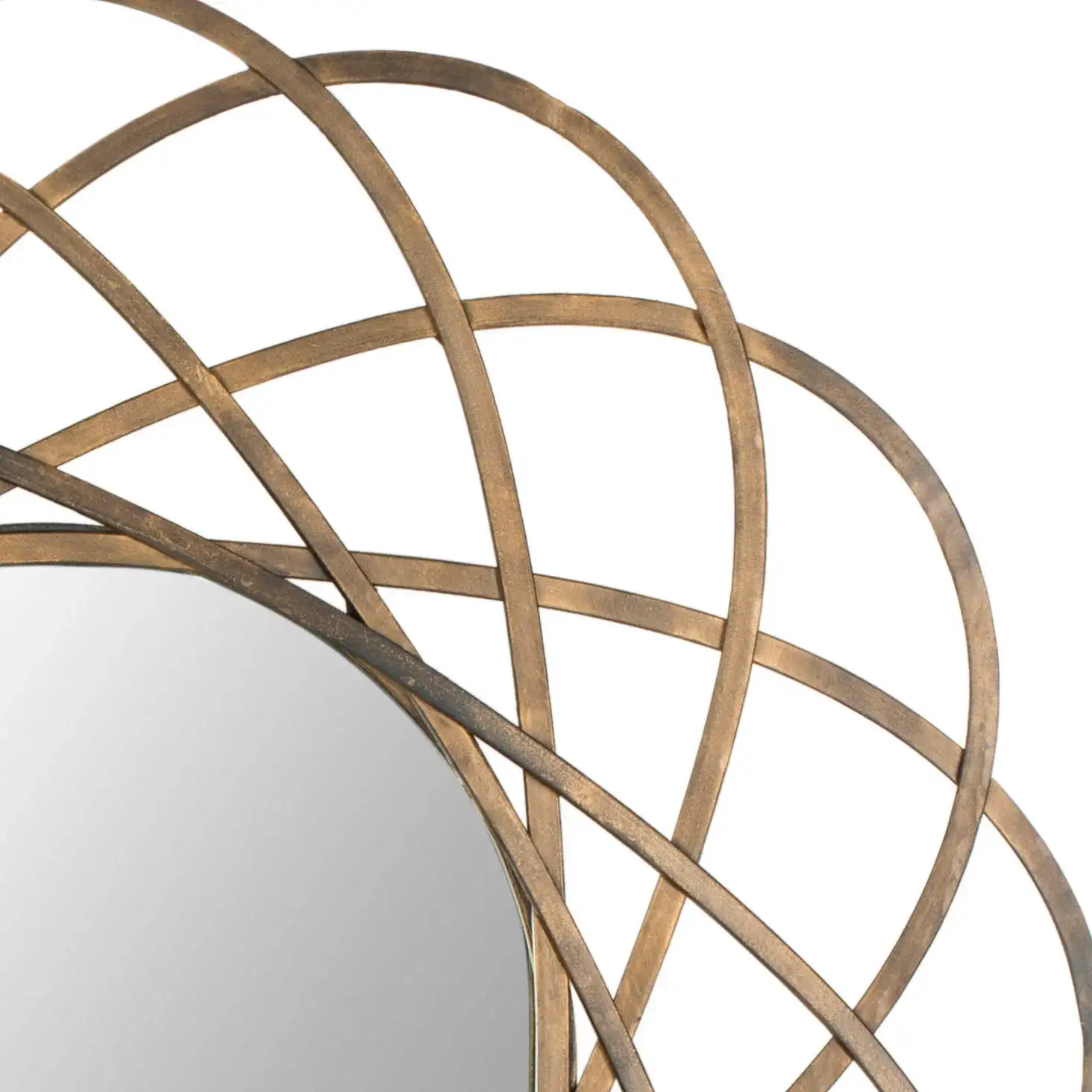 Galaxy Mirror in Antique Gold in a styled room