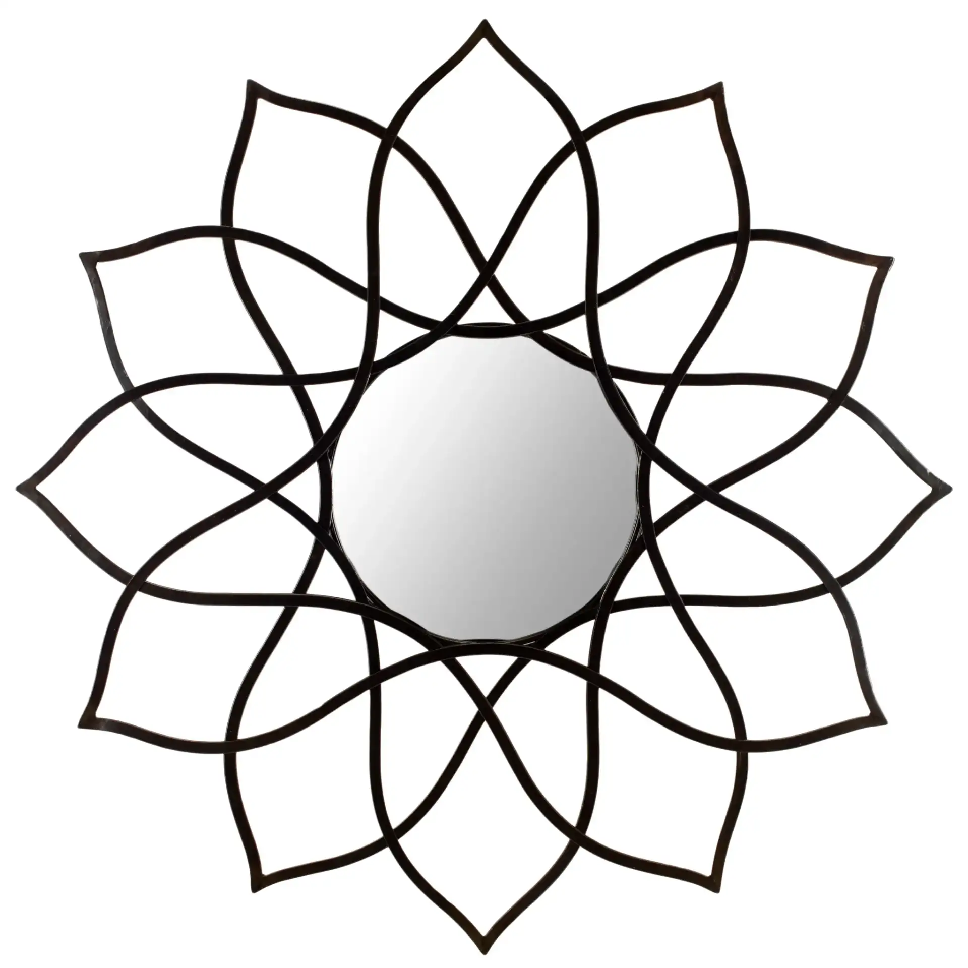 Flower Mirror in Coffee Bronze