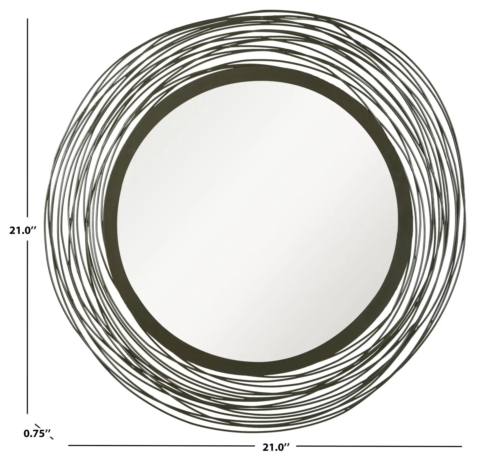 Wired Mirror in Natural, detail view