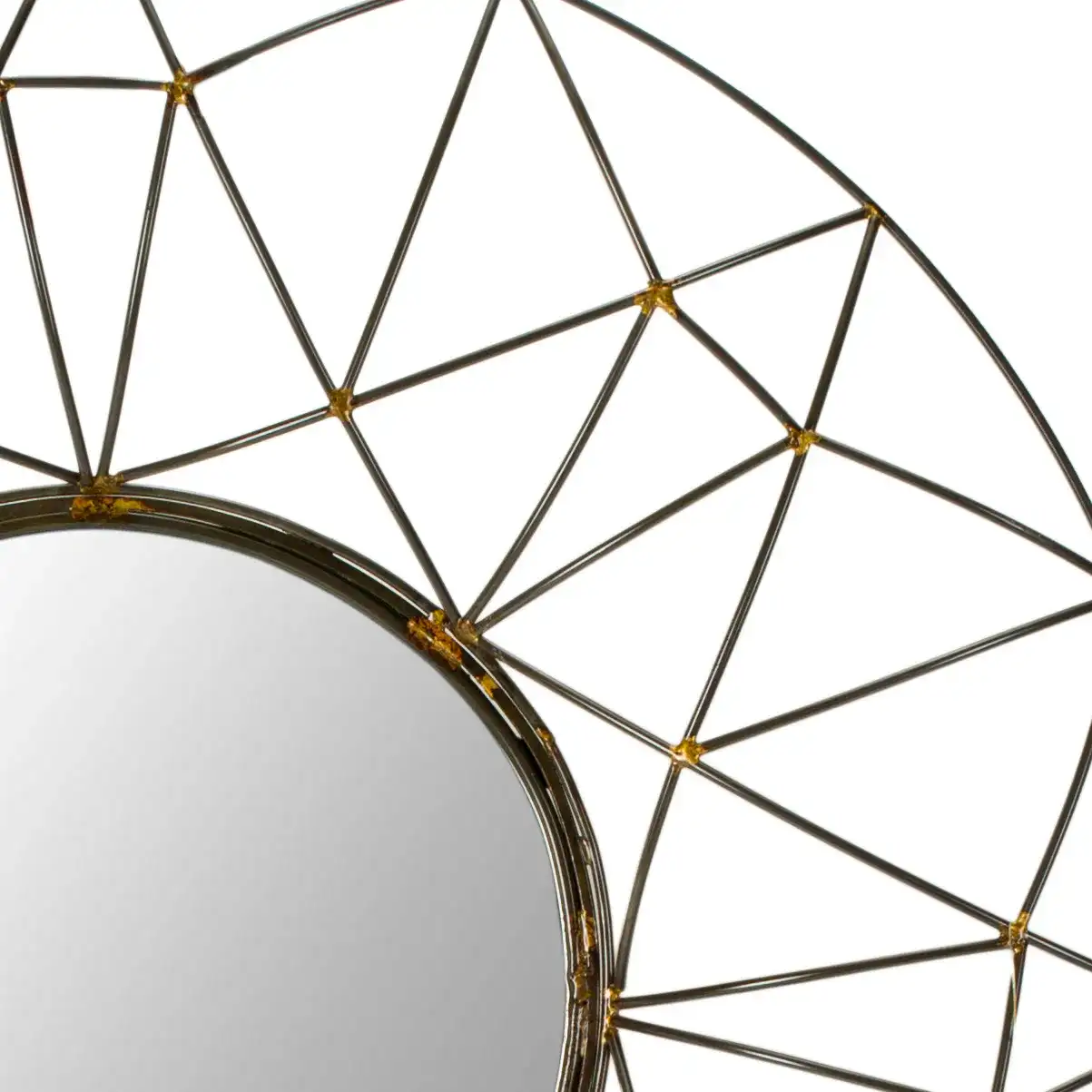 Round Mirror in Natural in a styled room