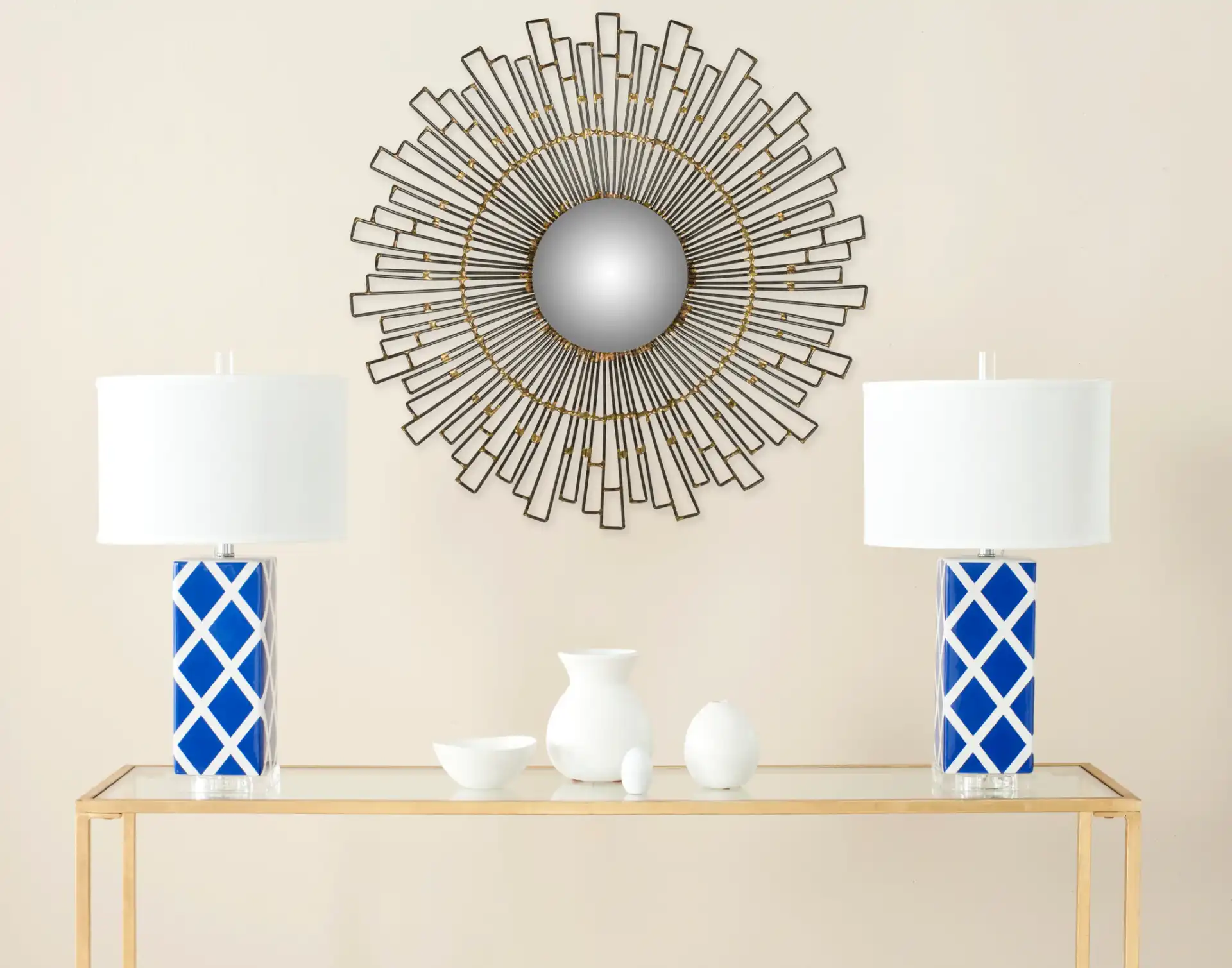 Starlight Mirror in Natural in a styled room