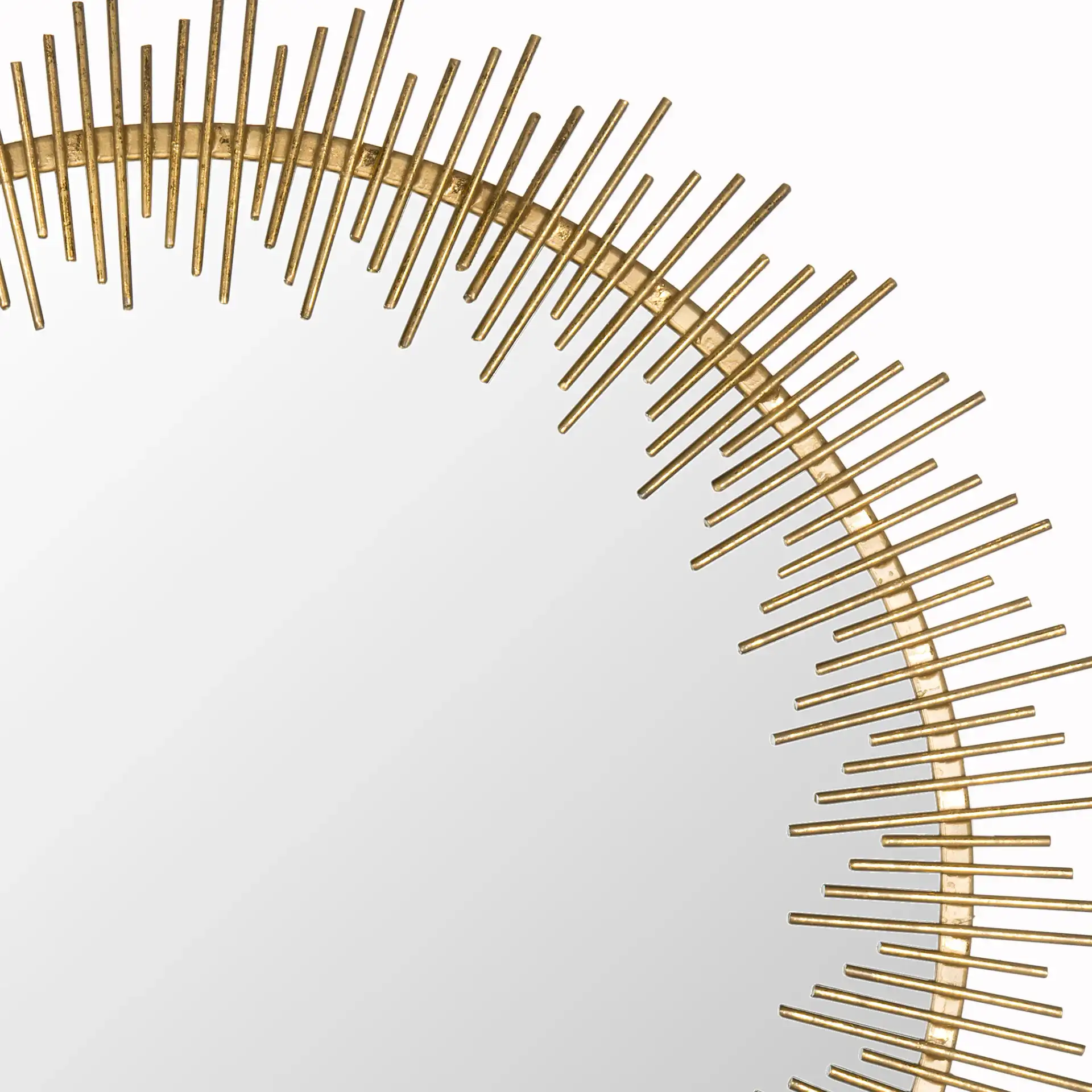 Sunray Circle Mirror in Antique Gold in a styled room