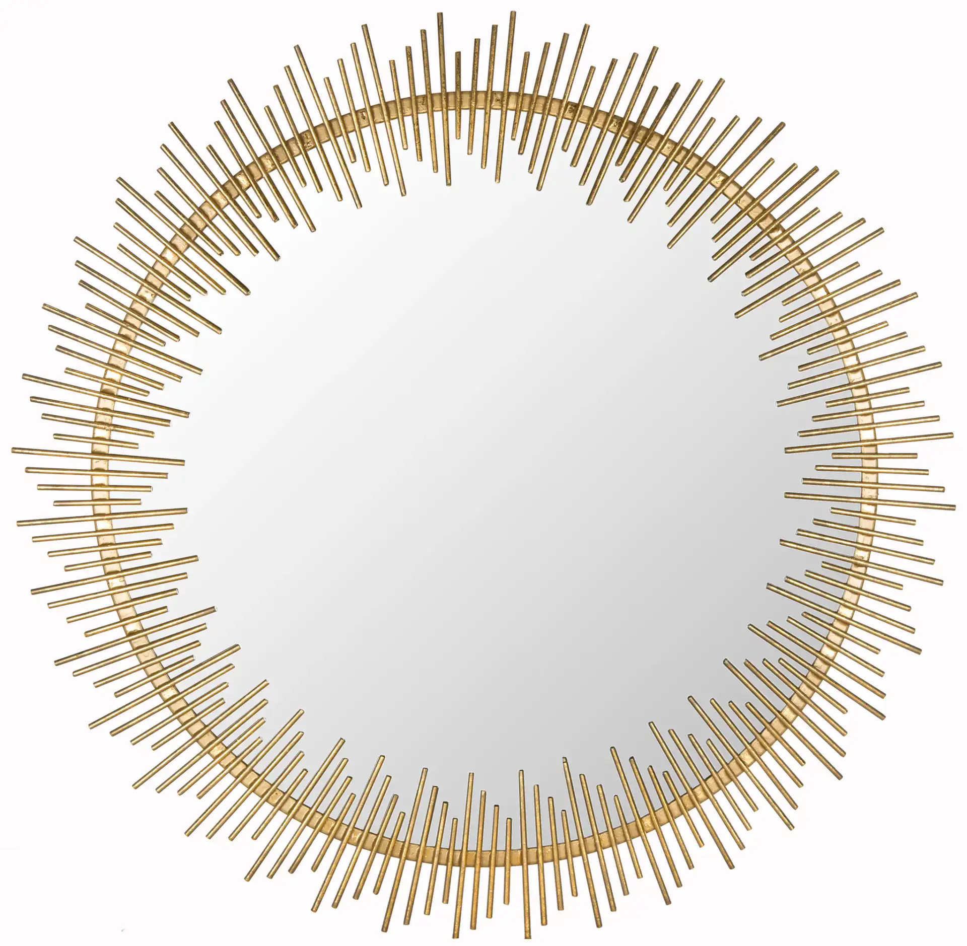 Sunray Circle Mirror in Antique Gold