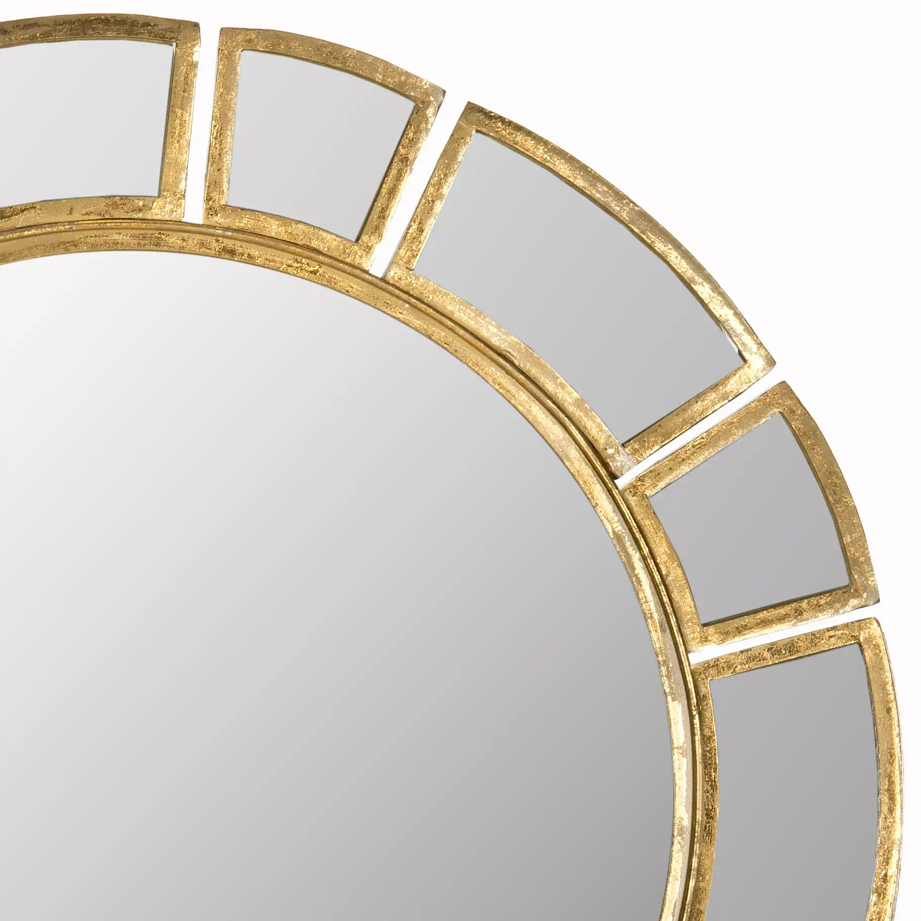 Deco Sunburst Mirror in Antique Gold in a styled room