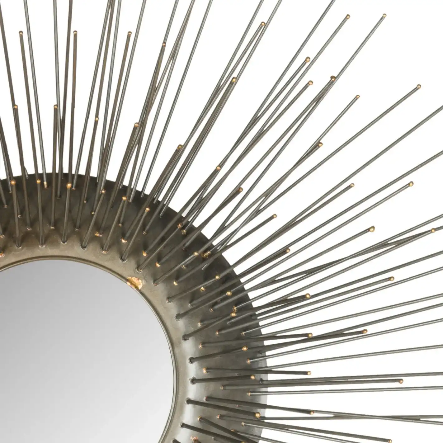 Sunburst Triptych Mirror Set (Set of 3) in Silver, detail view