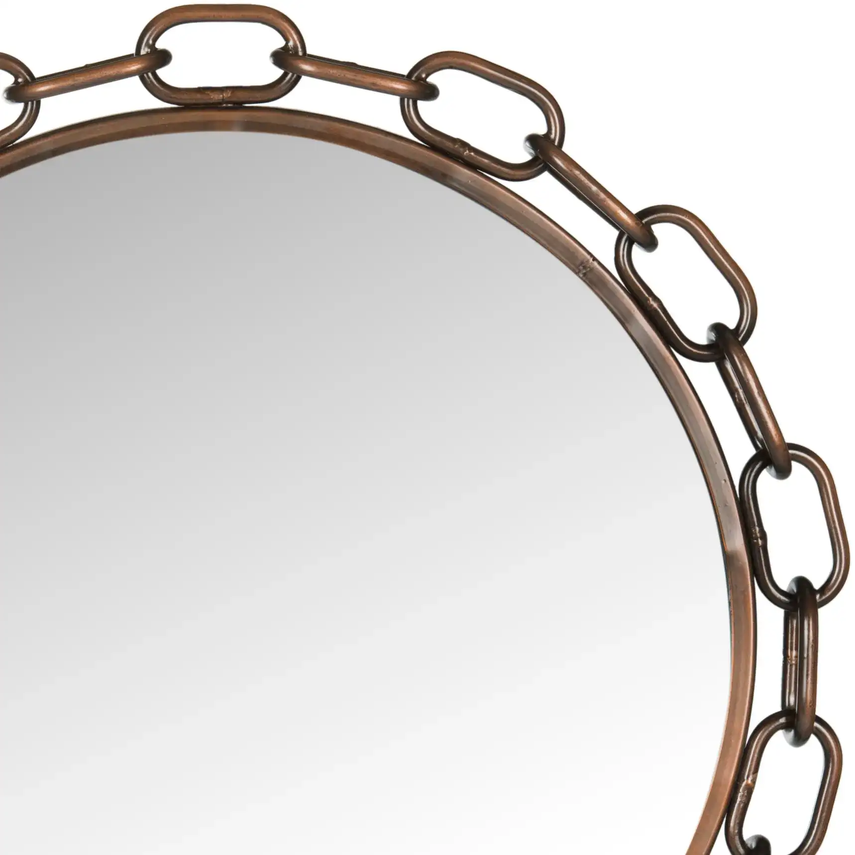 Atlantis Chain Link Mirror in Antique Copper in a styled room
