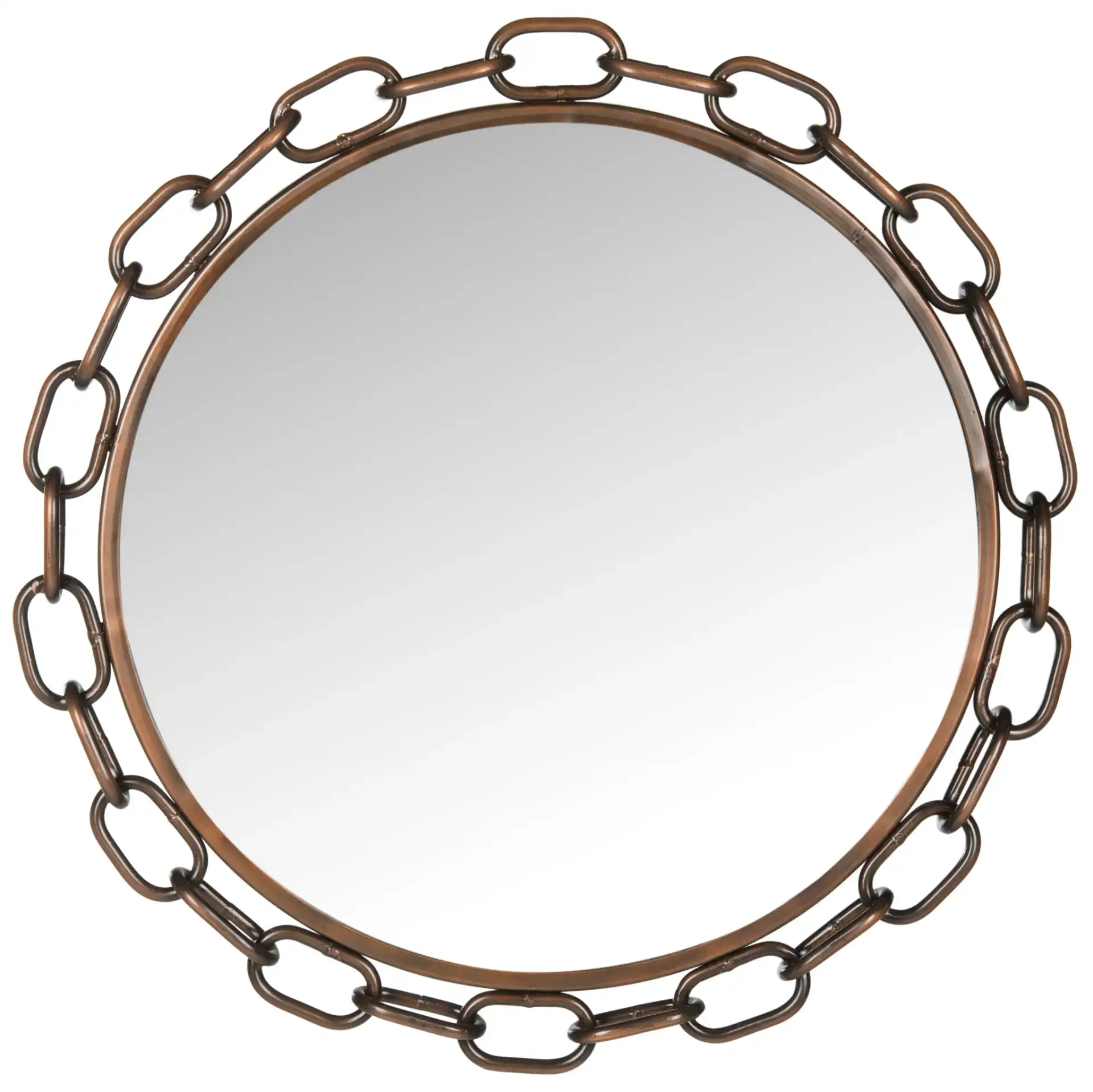 Atlantis Chain Link Mirror in Antique Copper