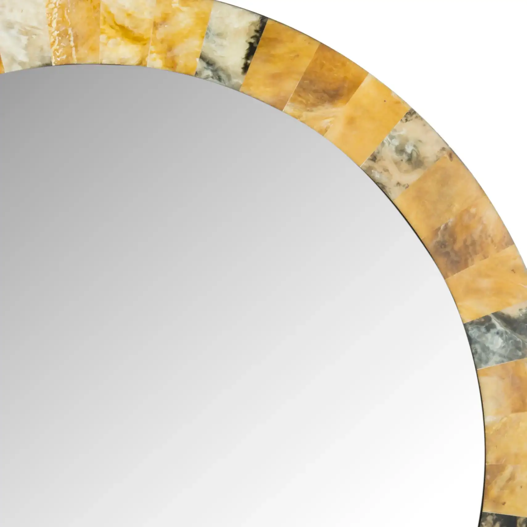 Lydia Artisan Mirror in Multicolor in a styled room