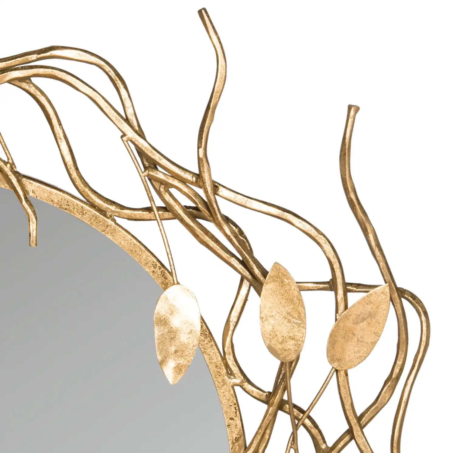 Gold Wreath Mirror in Antique Gold in a styled room