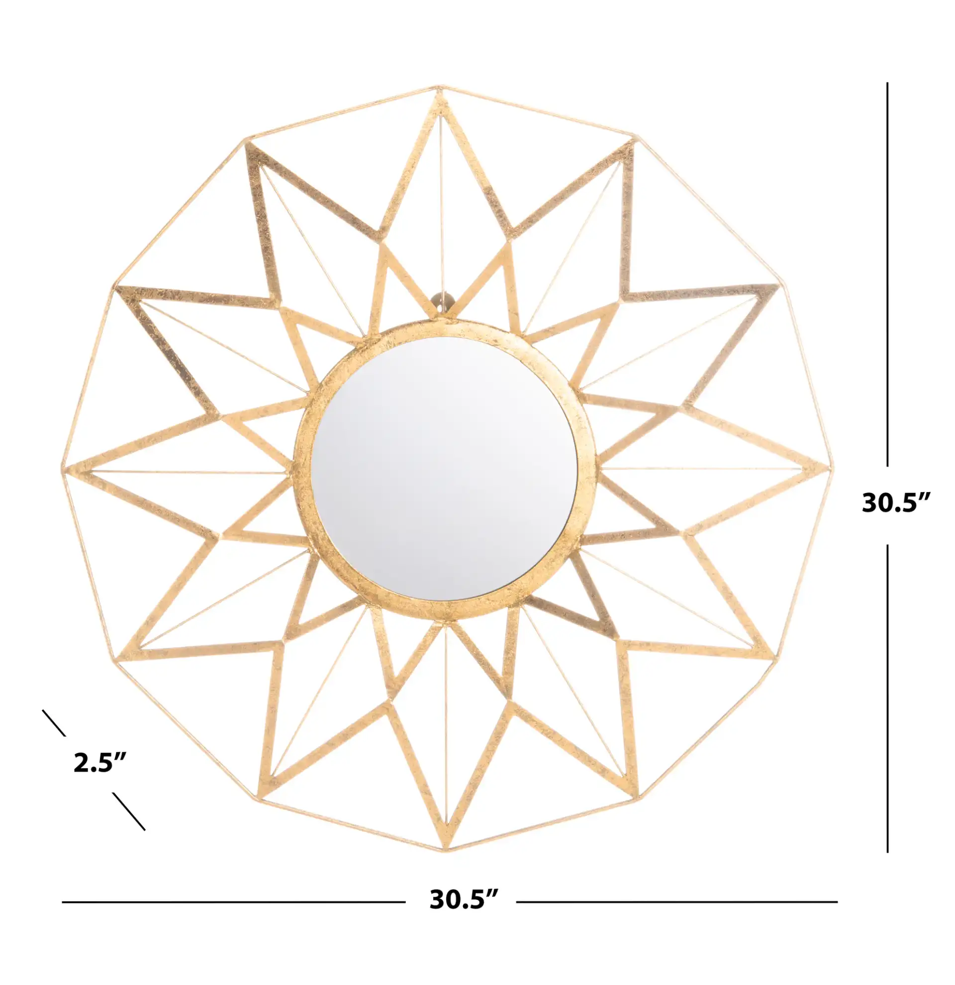 Kilburn Mirror in Gold Foil, detail view