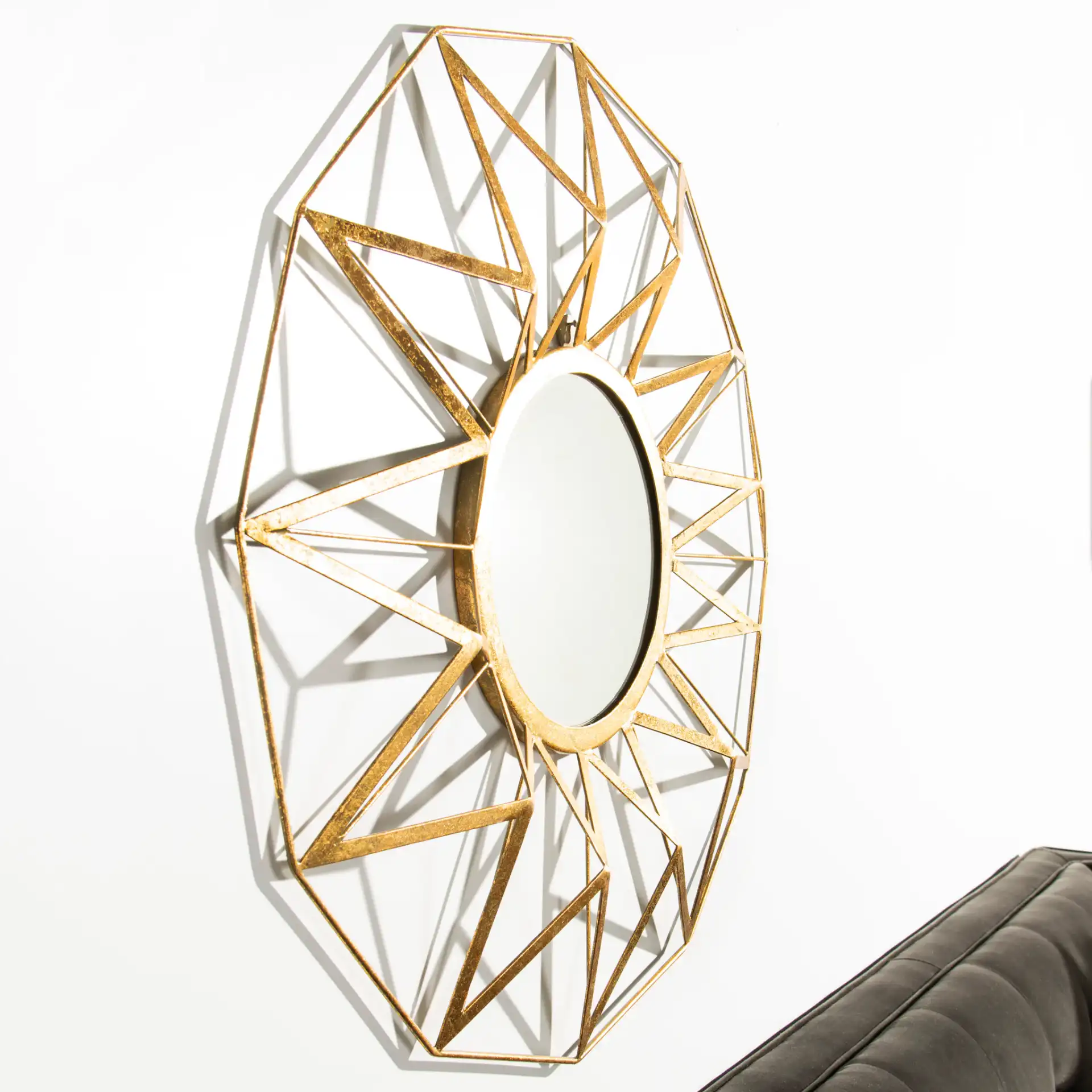 Kilburn Mirror in Gold Foil, detail view