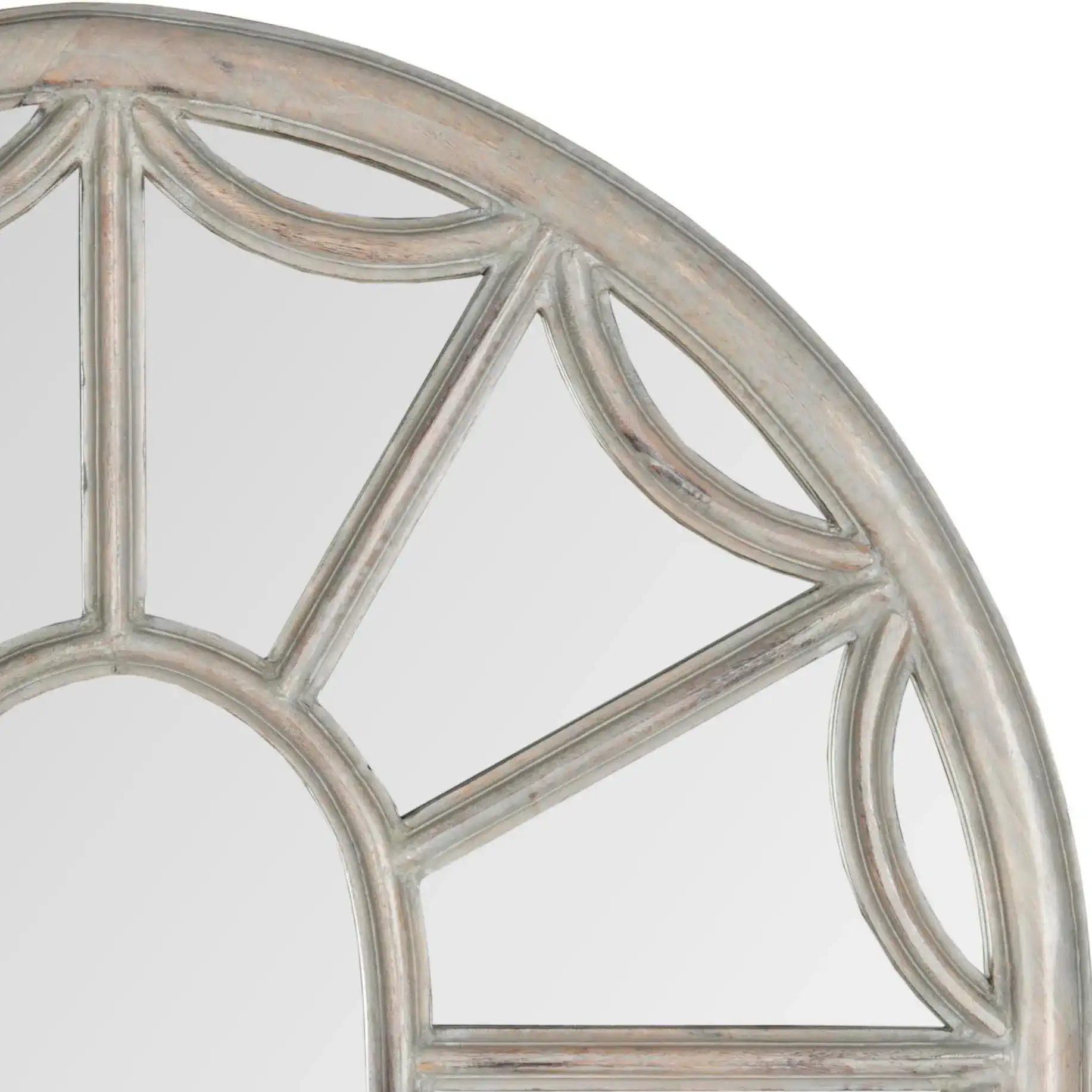 Palladian Mirror in Gray in a styled room
