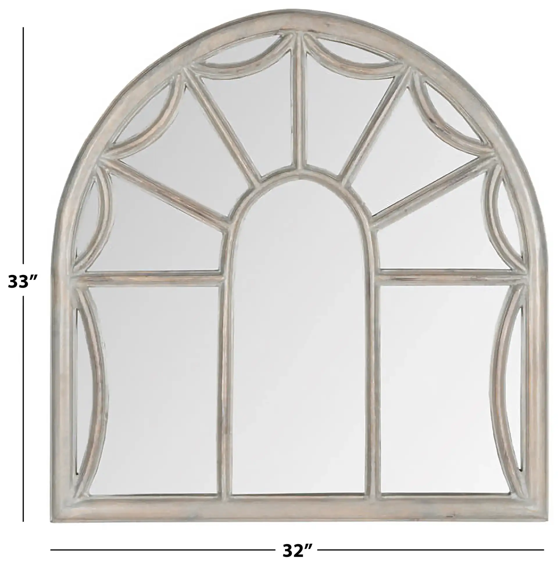 Palladian Mirror in Gray, detail view