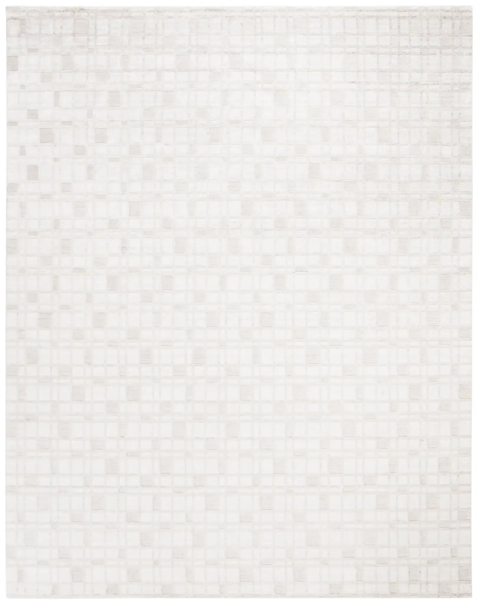 Mirage Grid Hand-Loomed Rug in Silver