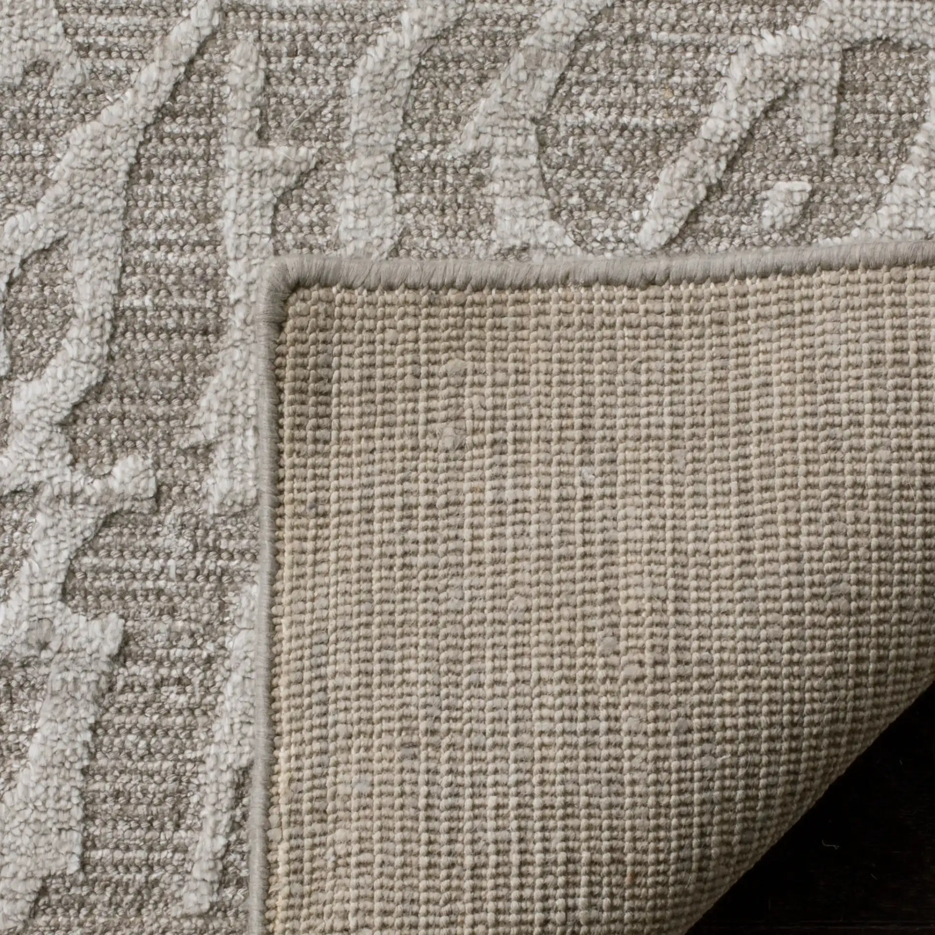 Mirage Coral Hand-Loomed Rug in Gray in a styled room