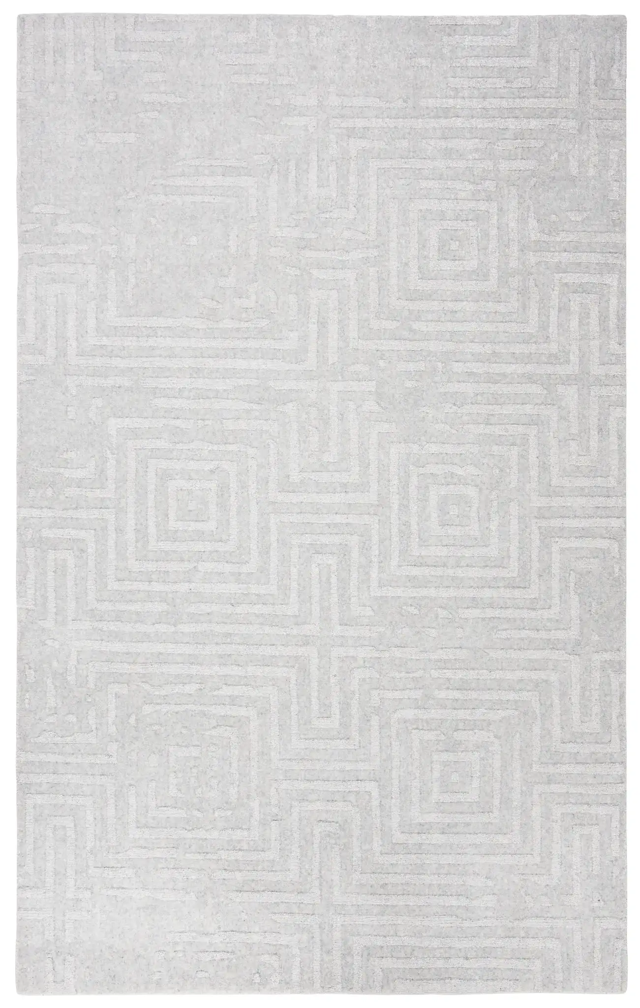 Mirage Maze Hand-Loomed Rug in Gray, detail view