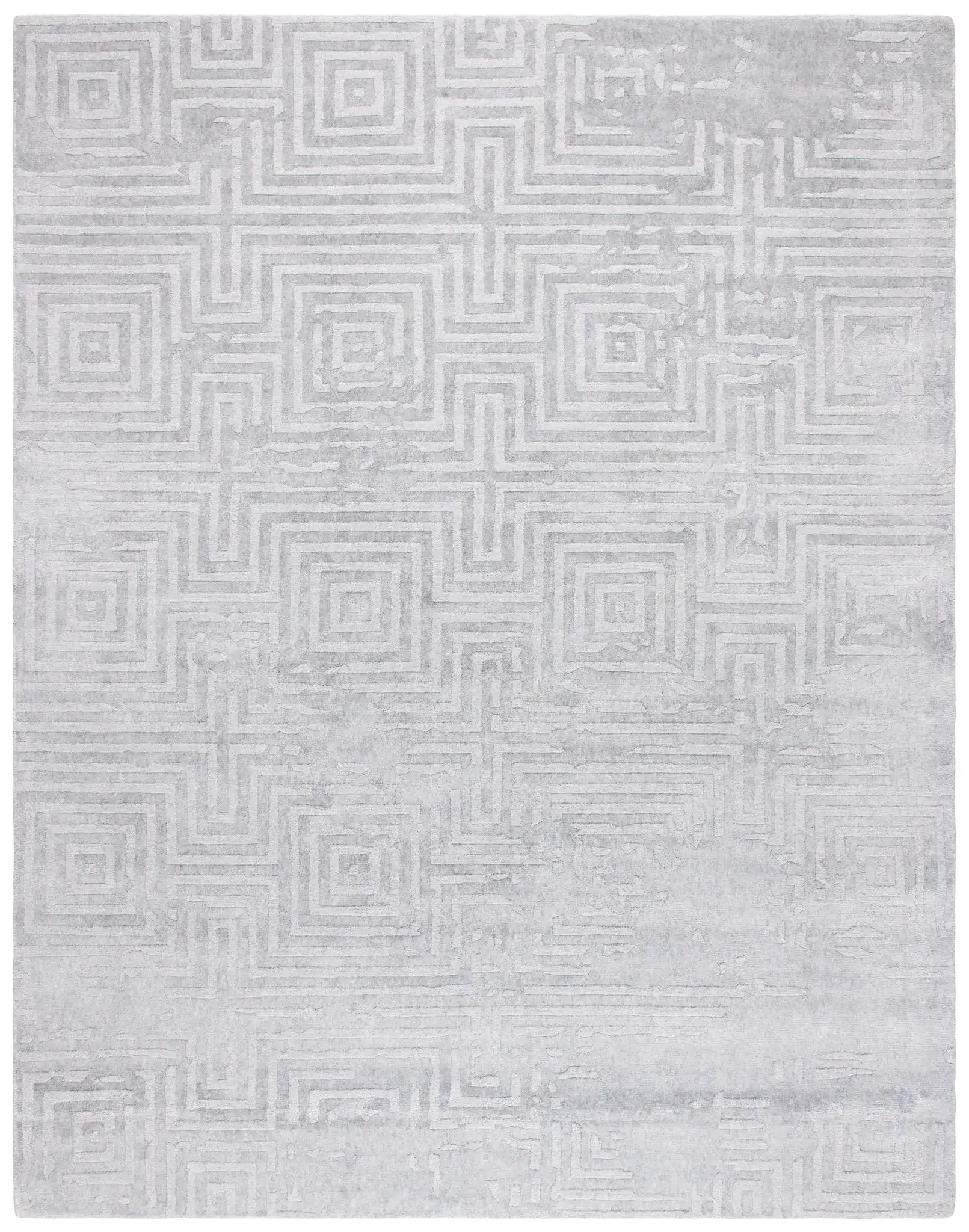 Mirage Maze Hand-Loomed Rug in Gray