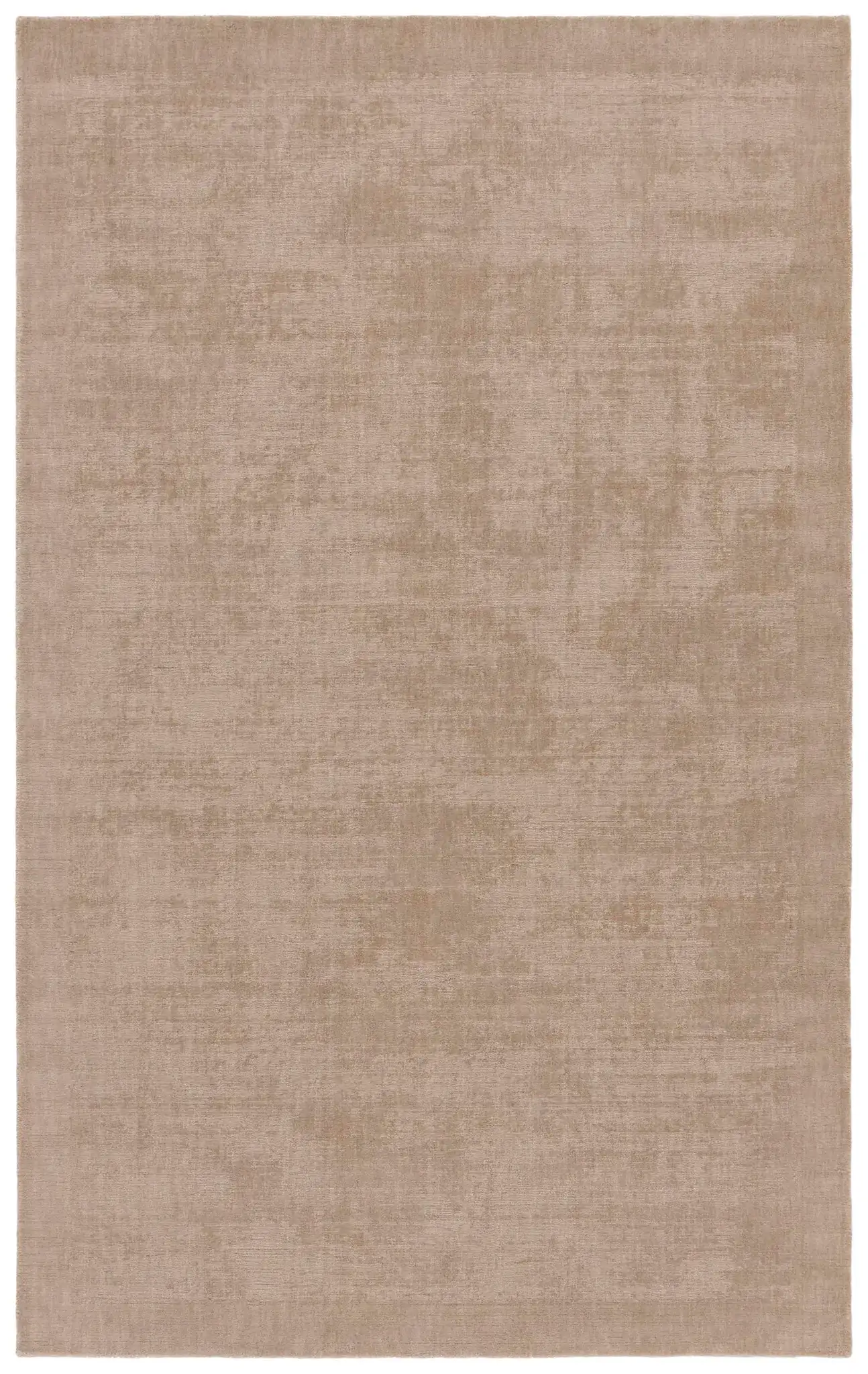 Mirage Bordered Solid Hand-Loomed Wool Rug in Beige
