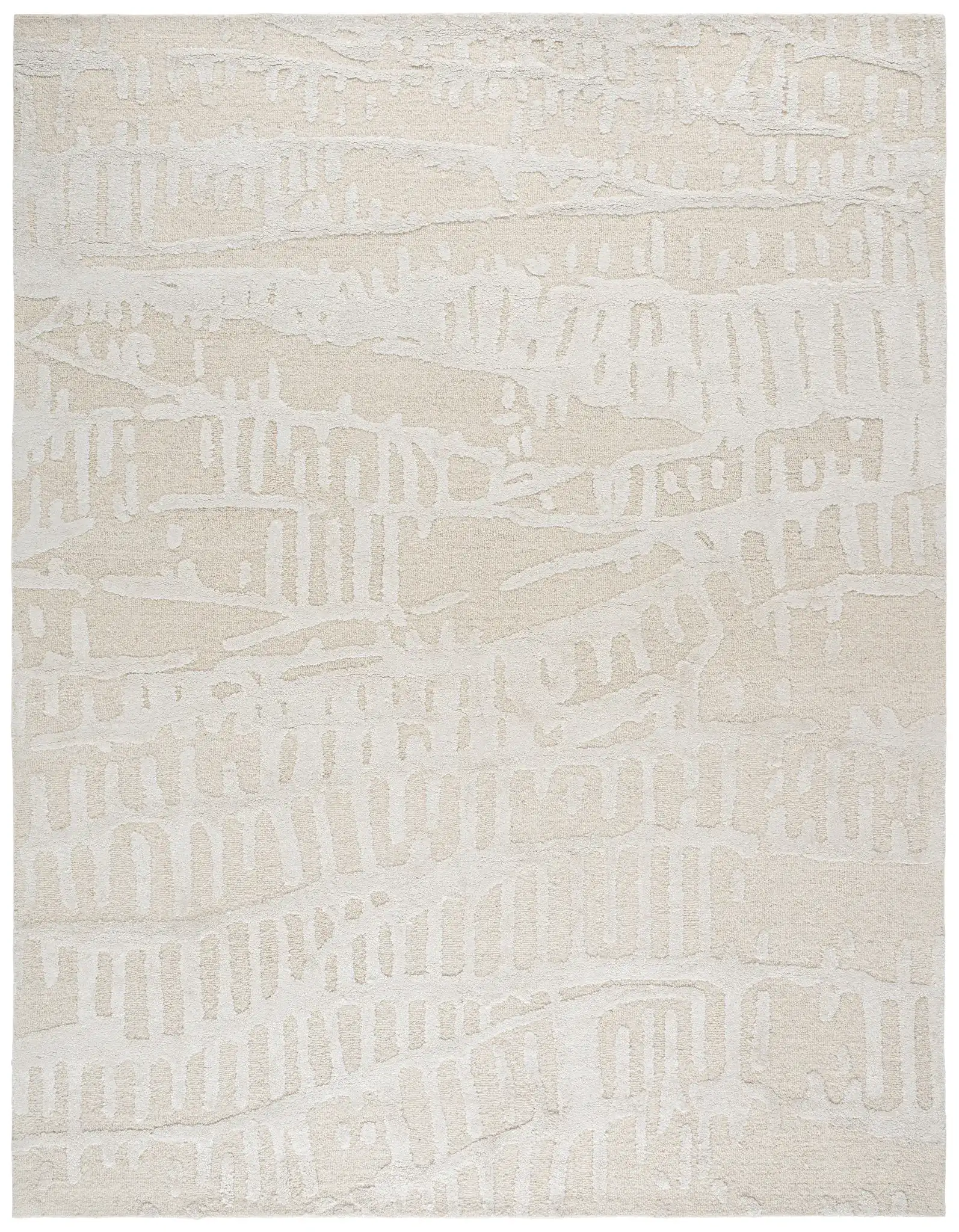 Mykonos Textured Abstract Hand-Tufted Rug in Ivory / Beige