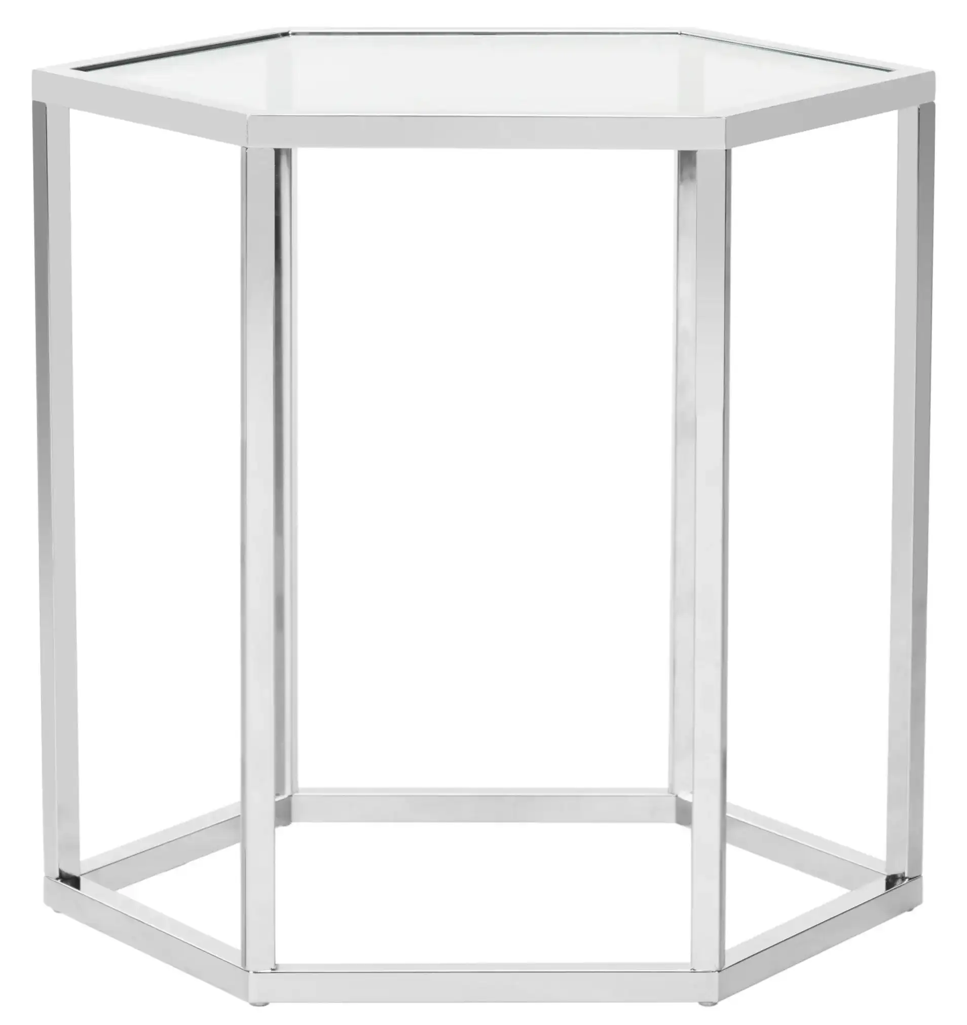 Teagan End Table in Chrome, detail view