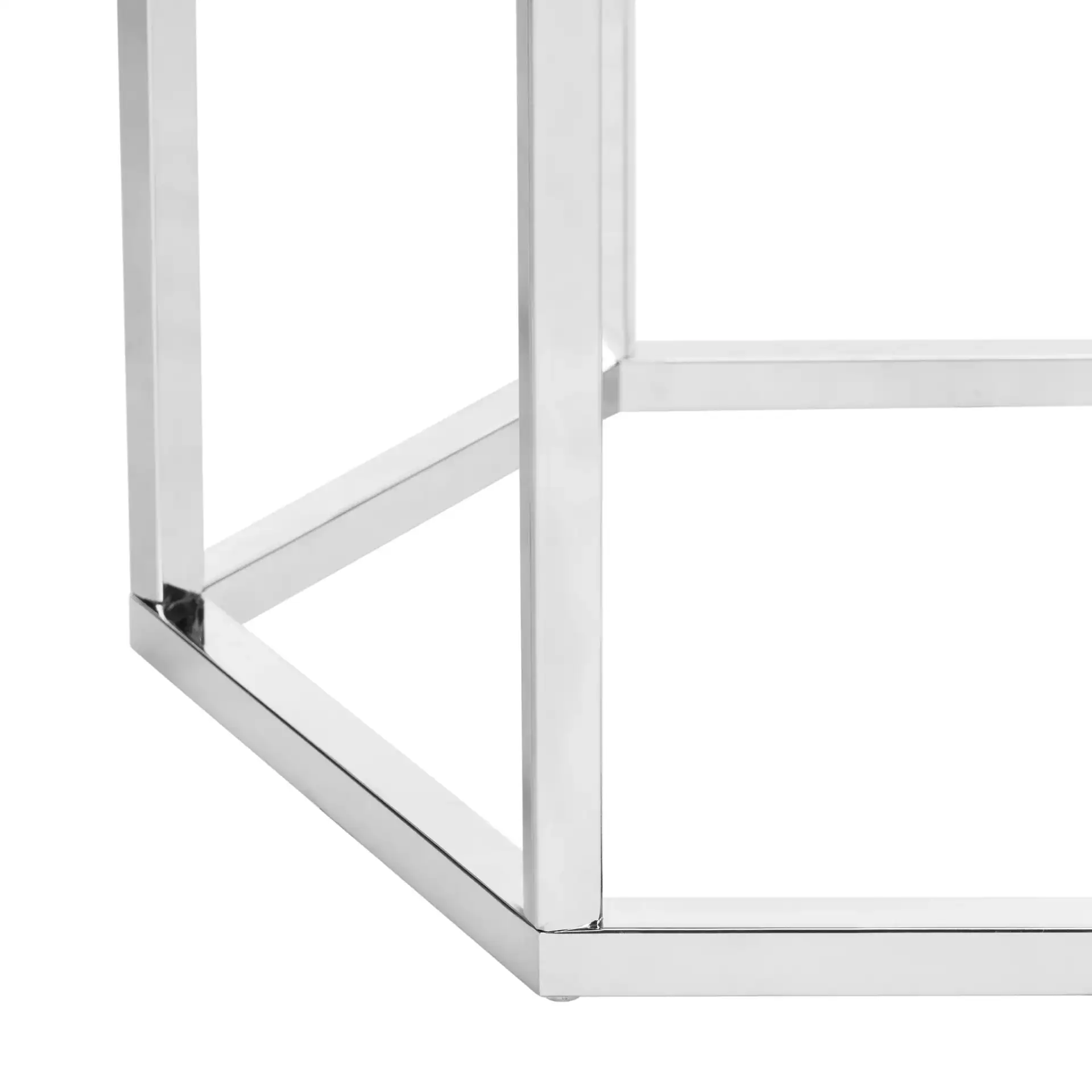 Teagan End Table in Chrome, detail view